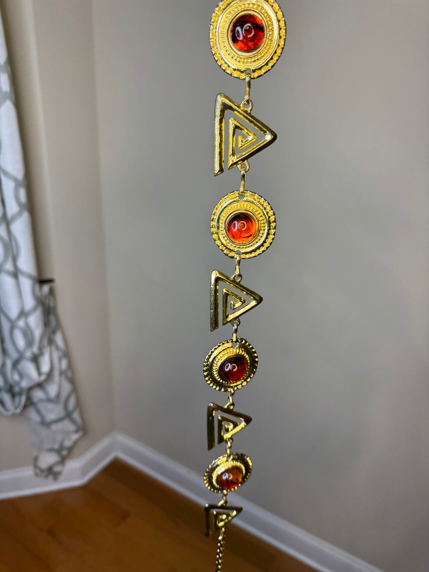 Vintage Amber Cabochon Jewel Belt