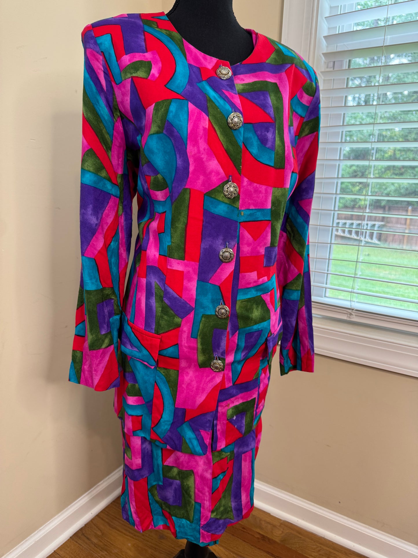 Jeffrey & Dara 2-Piece Abstrct Print Skirt Set