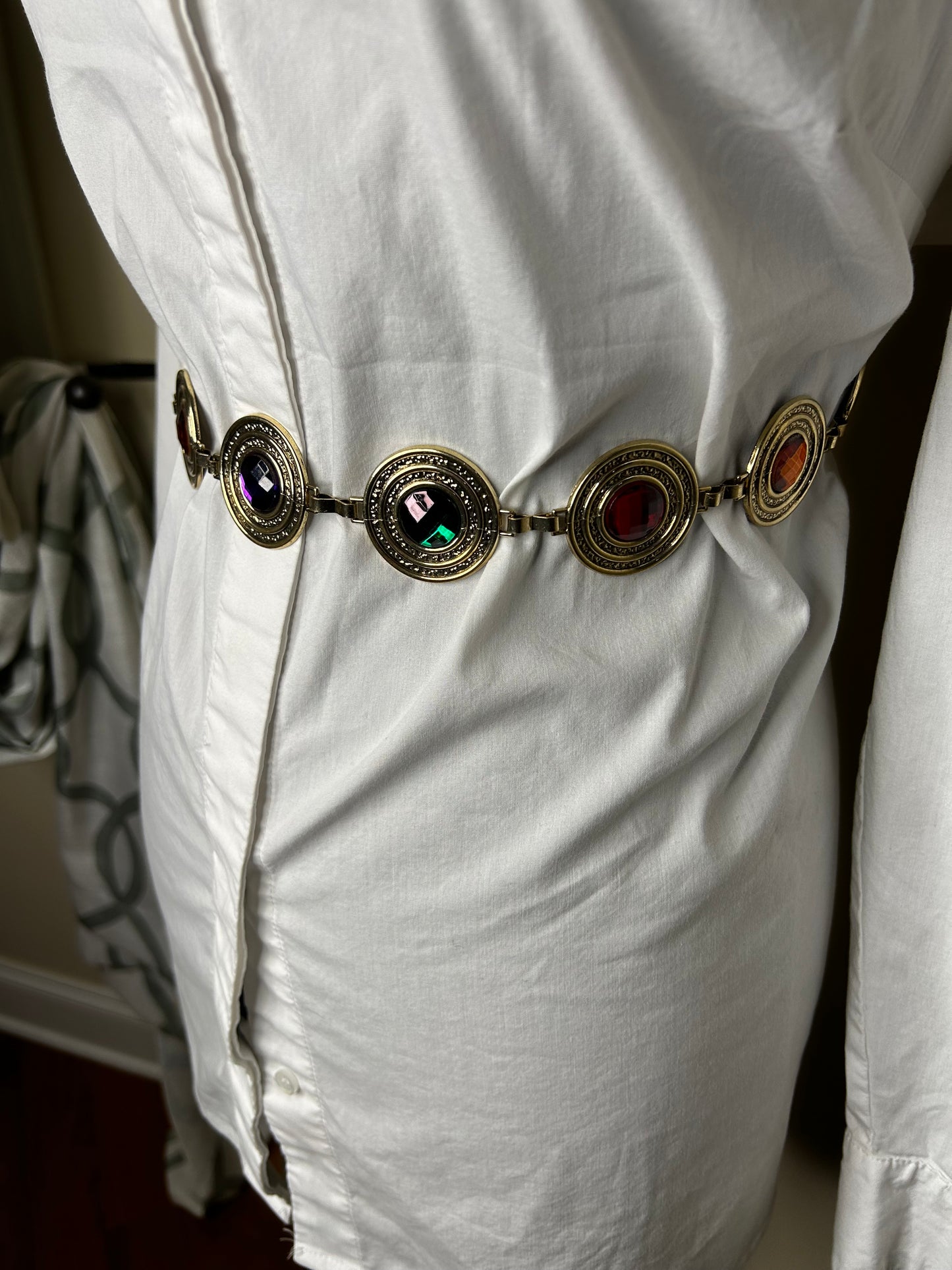 Multi Coloured Jewel Vintage Chain Belt