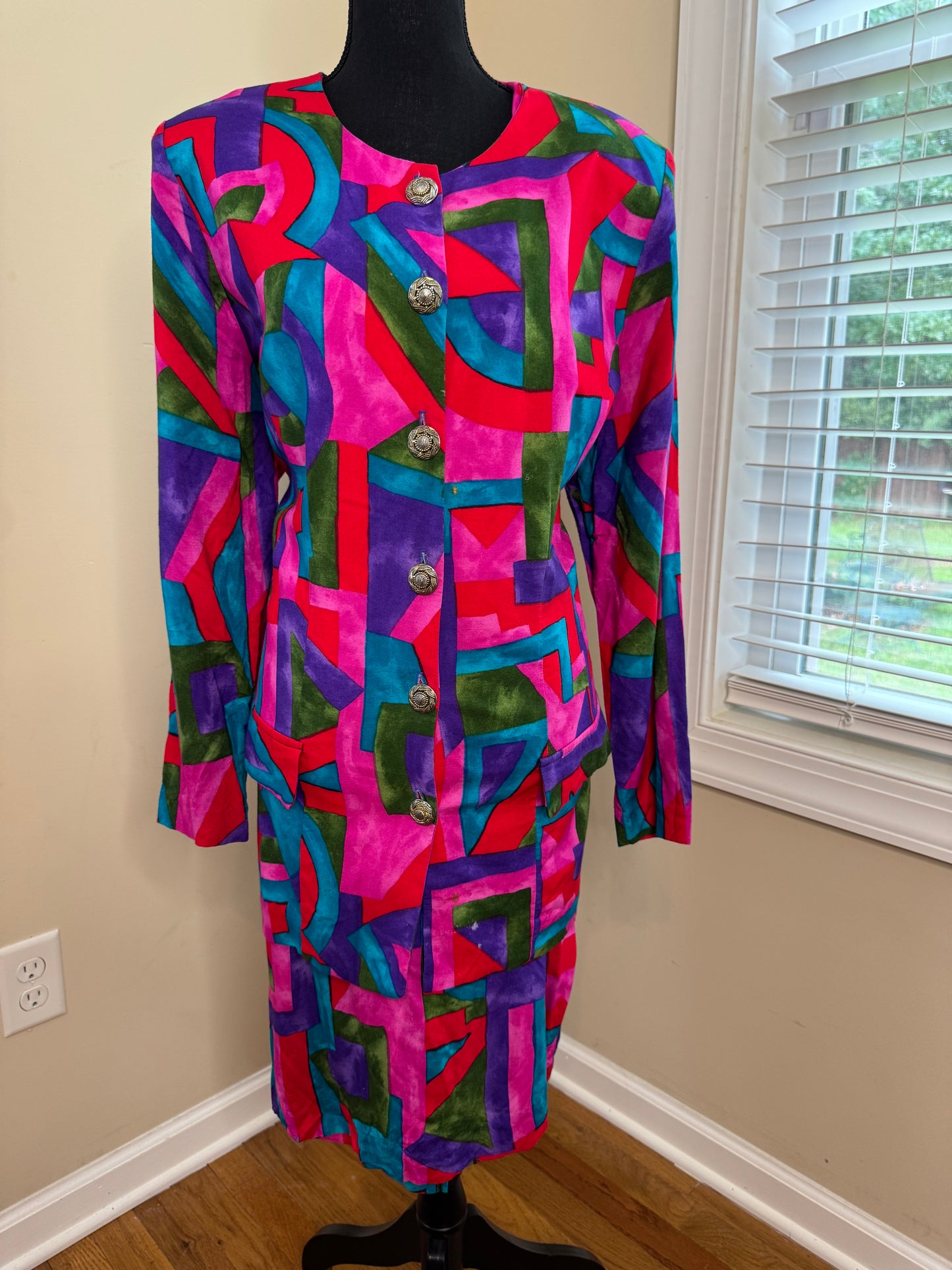 Jeffrey & Dara 2-Piece Abstrct Print Skirt Set