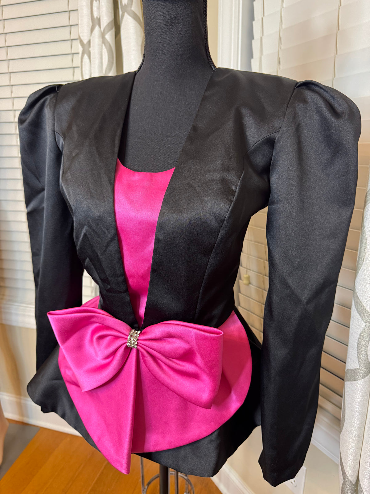 R&K Evening Peplum Blazer with Structured Sleeves