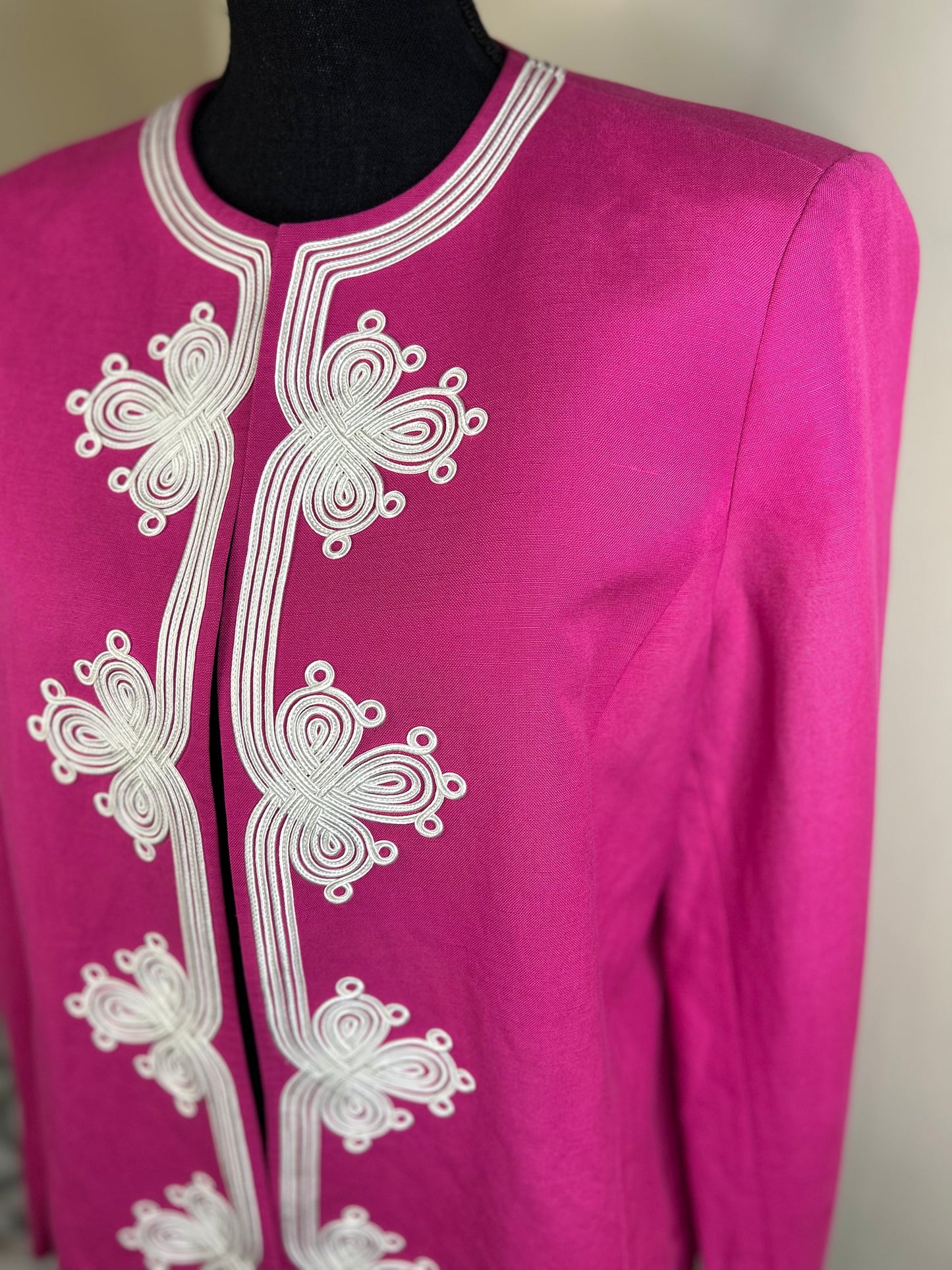 Kasper Pink Embroidered Blazer