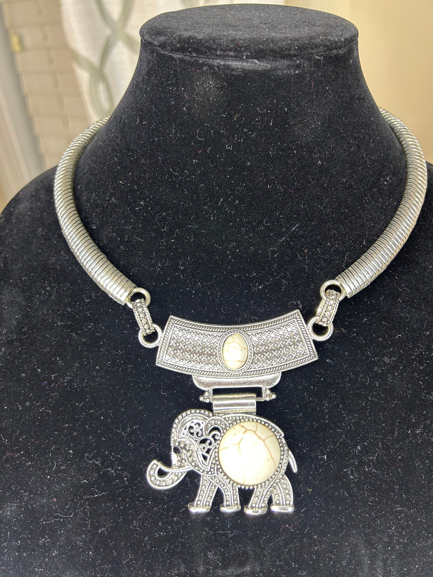 Elephant Necklace and Earring Set
