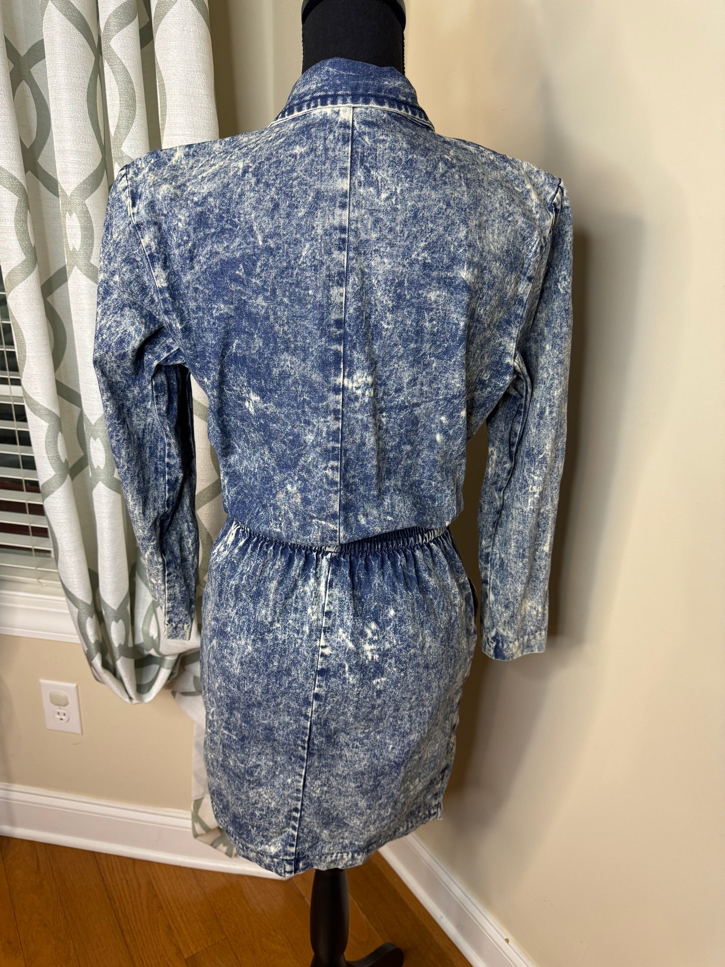 PG Collections Vintage 80s Acid Wash Denim Dress