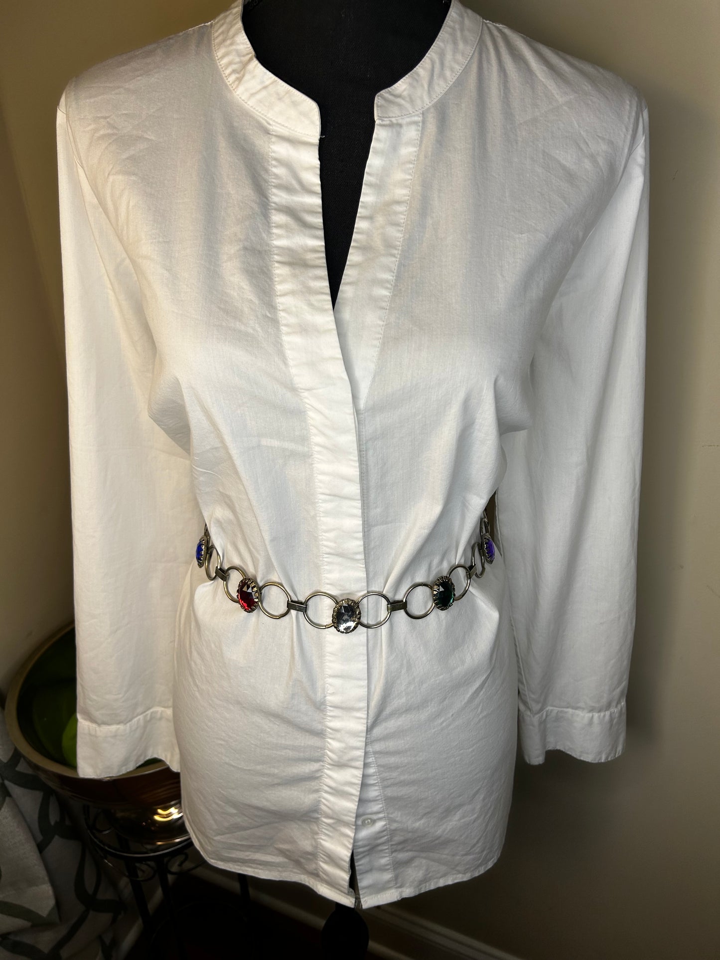Silver Tone Gemstone Belt