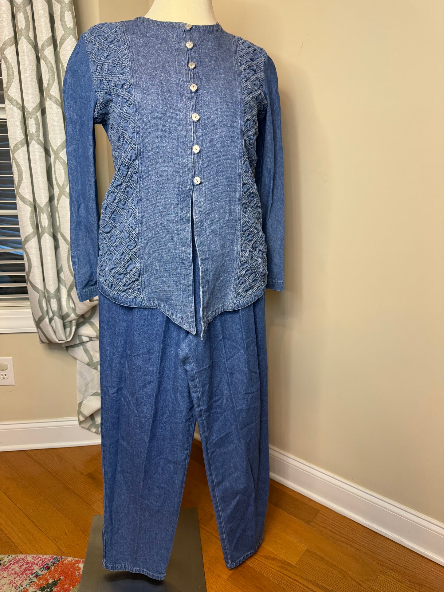 D. Frank Vintage Denim 2-Piece Pant Set