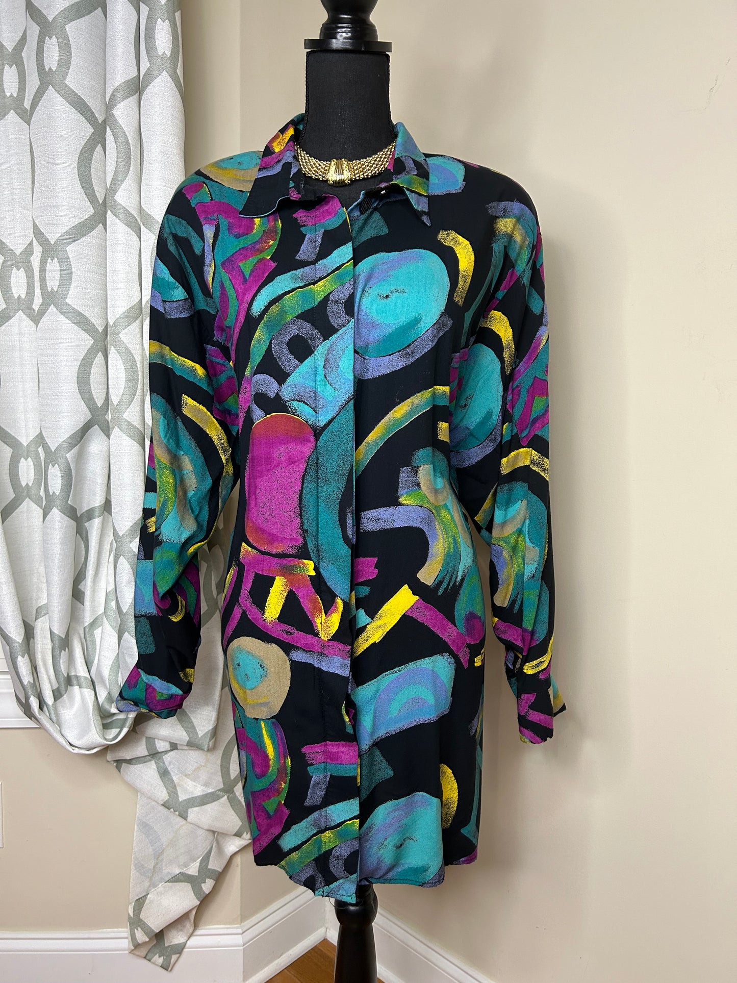 Kathryn Deene Abstract Print Vintage Shirt
