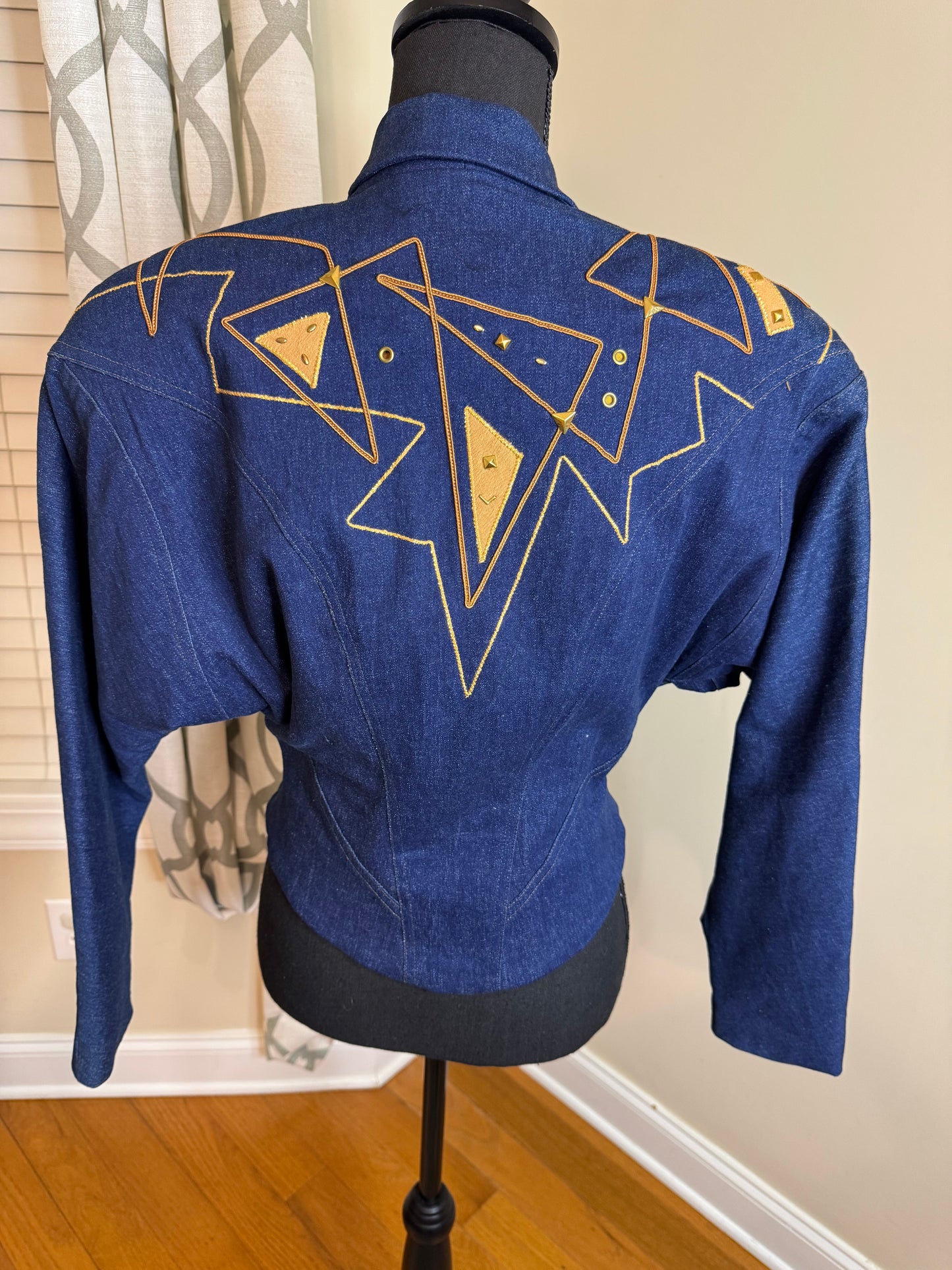 KATSAI Sports Embellished and Embroidered Denim Blazer