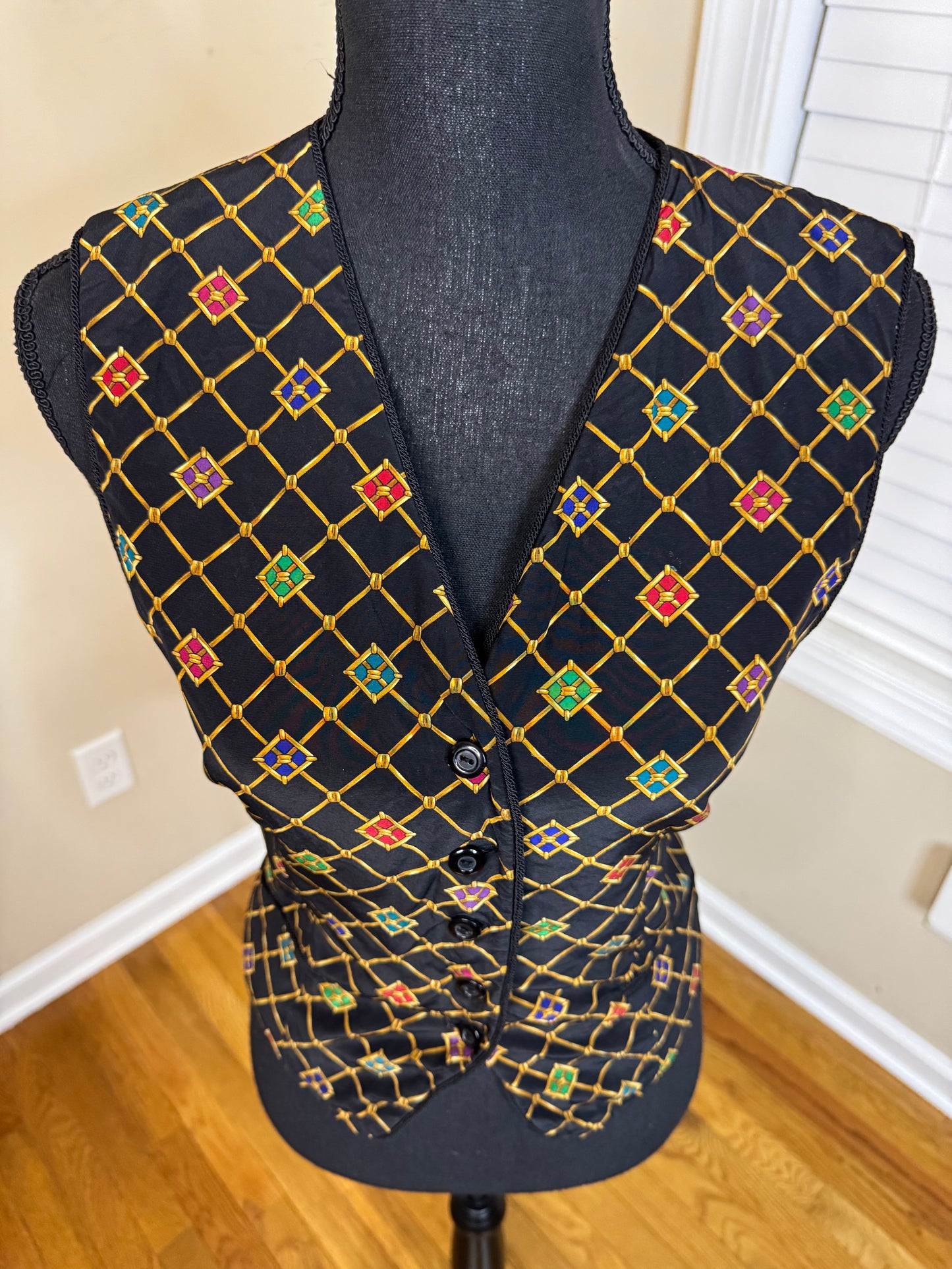 Talbot's Silk Jewel Printed Vest