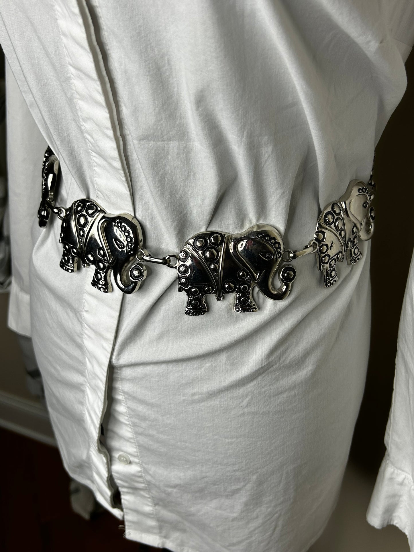 Vintage Engraved Elephant Belt