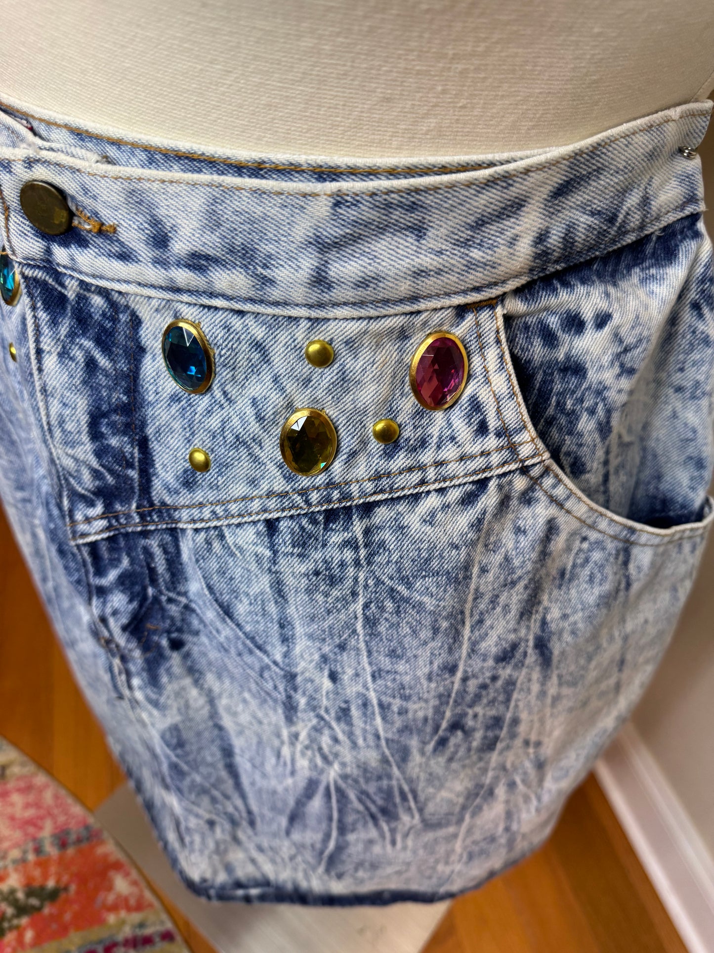 Vtg International Zalerno Sportswear Bejeweled Skirt