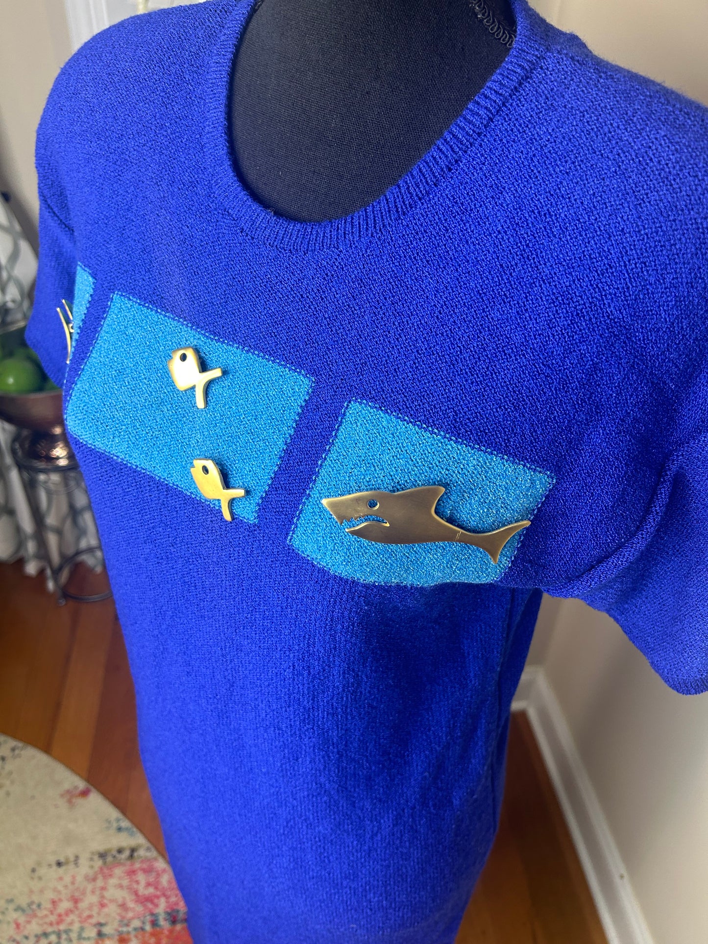 1980s-1990s Steve Fabricant "Shark Attack" Vintage Sweater Dress