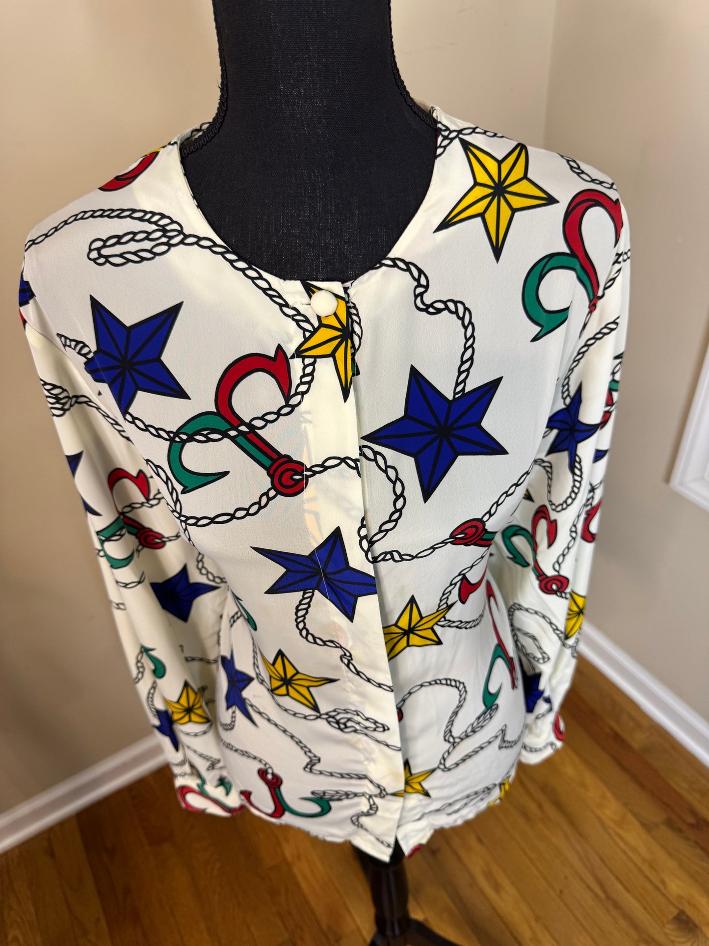 Vtg Marlis Multi-Colored Blouse