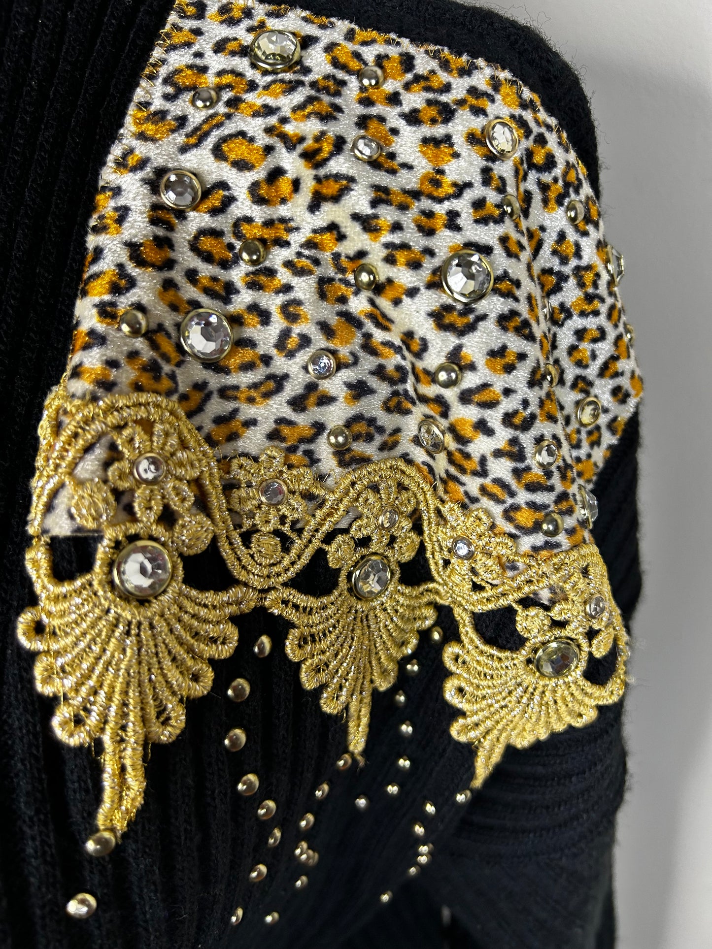 Vintage FOCUS Bejeweled Open Duster