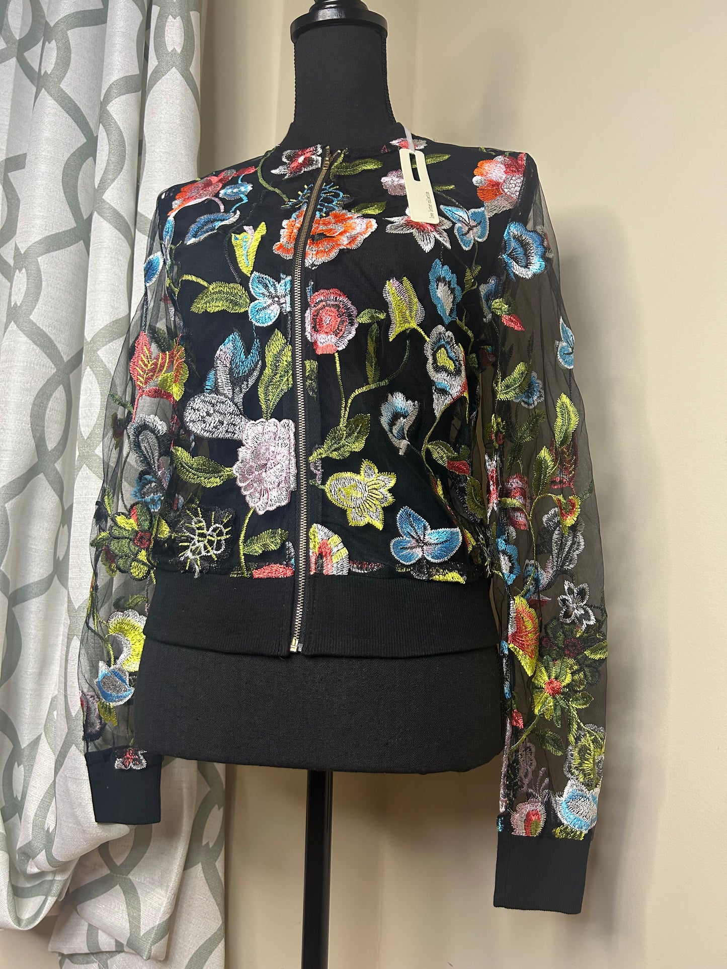 Love Letter Collection Sheer Embroidered Jacket NWT