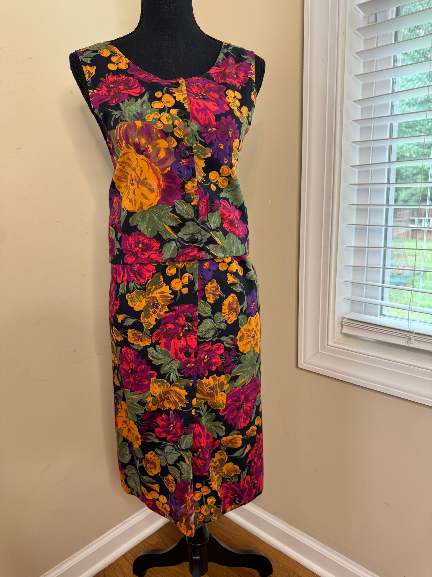 Vtg 2-Piece Floral Set