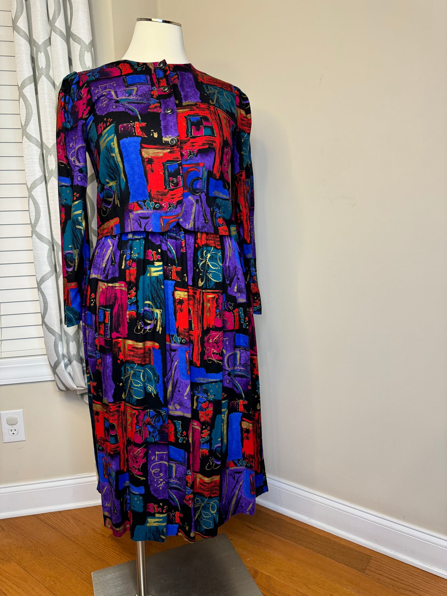 Vtg 2-Piece Abstract Print Set