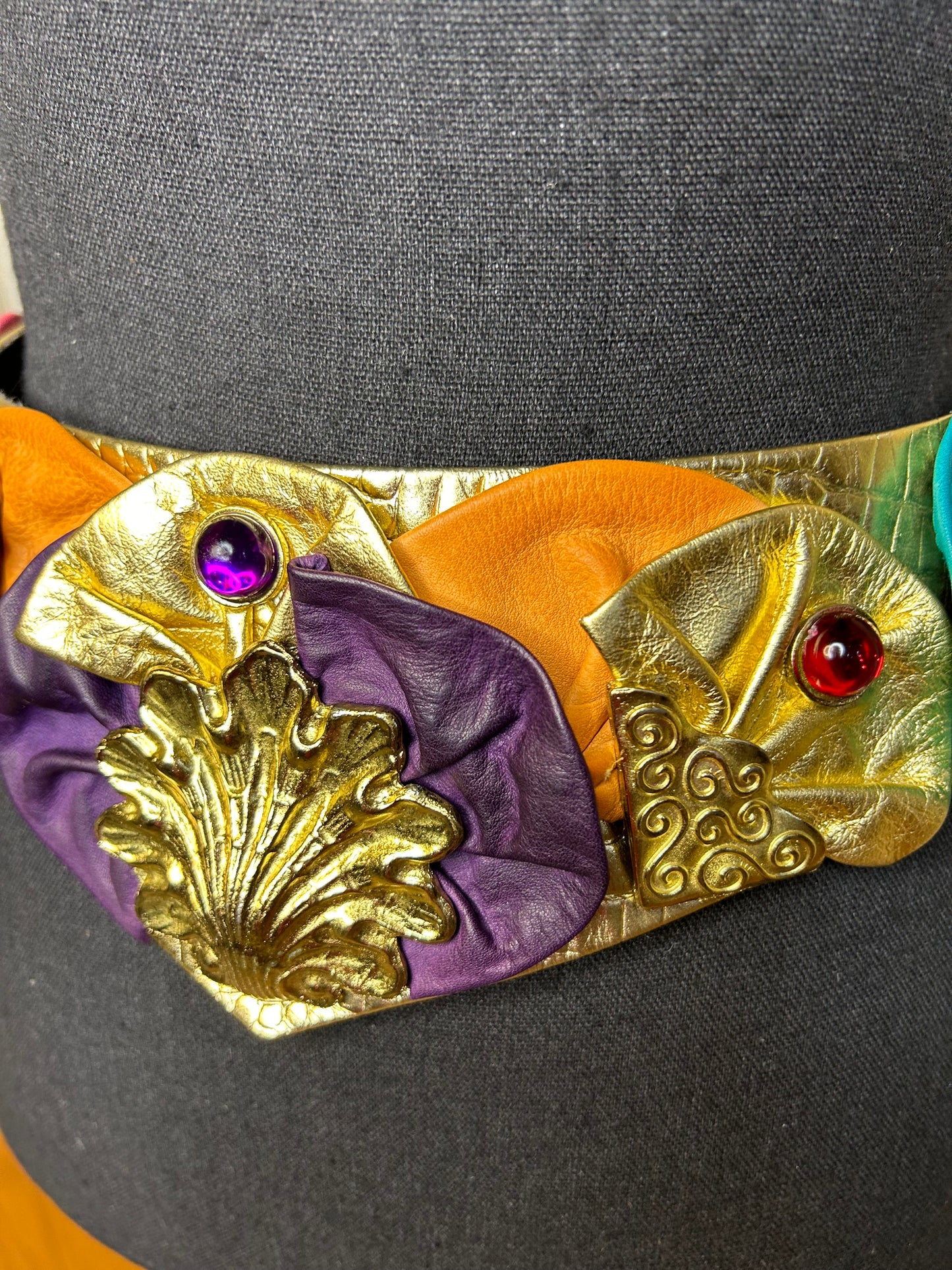 Jeweled Nina Arjani Genuine Leather Belt