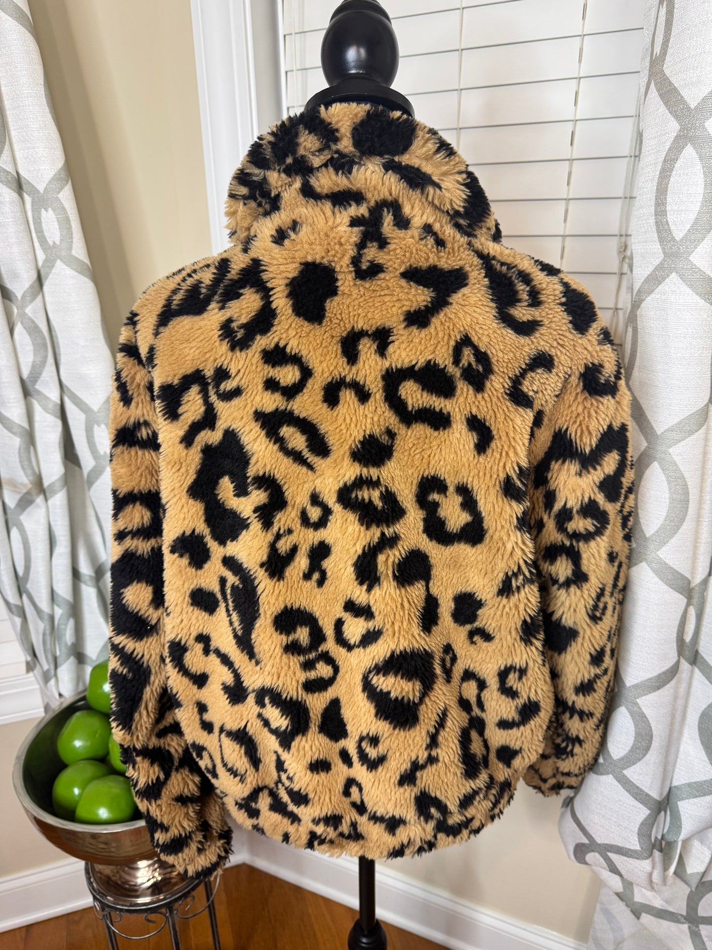 Bagatelle NYC Animal Print Faux Fur Bomber Jacket