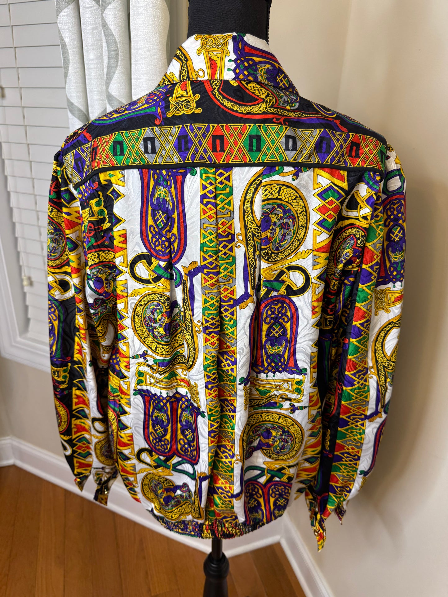 Vtg Three Flags of California Multi Print Shirt