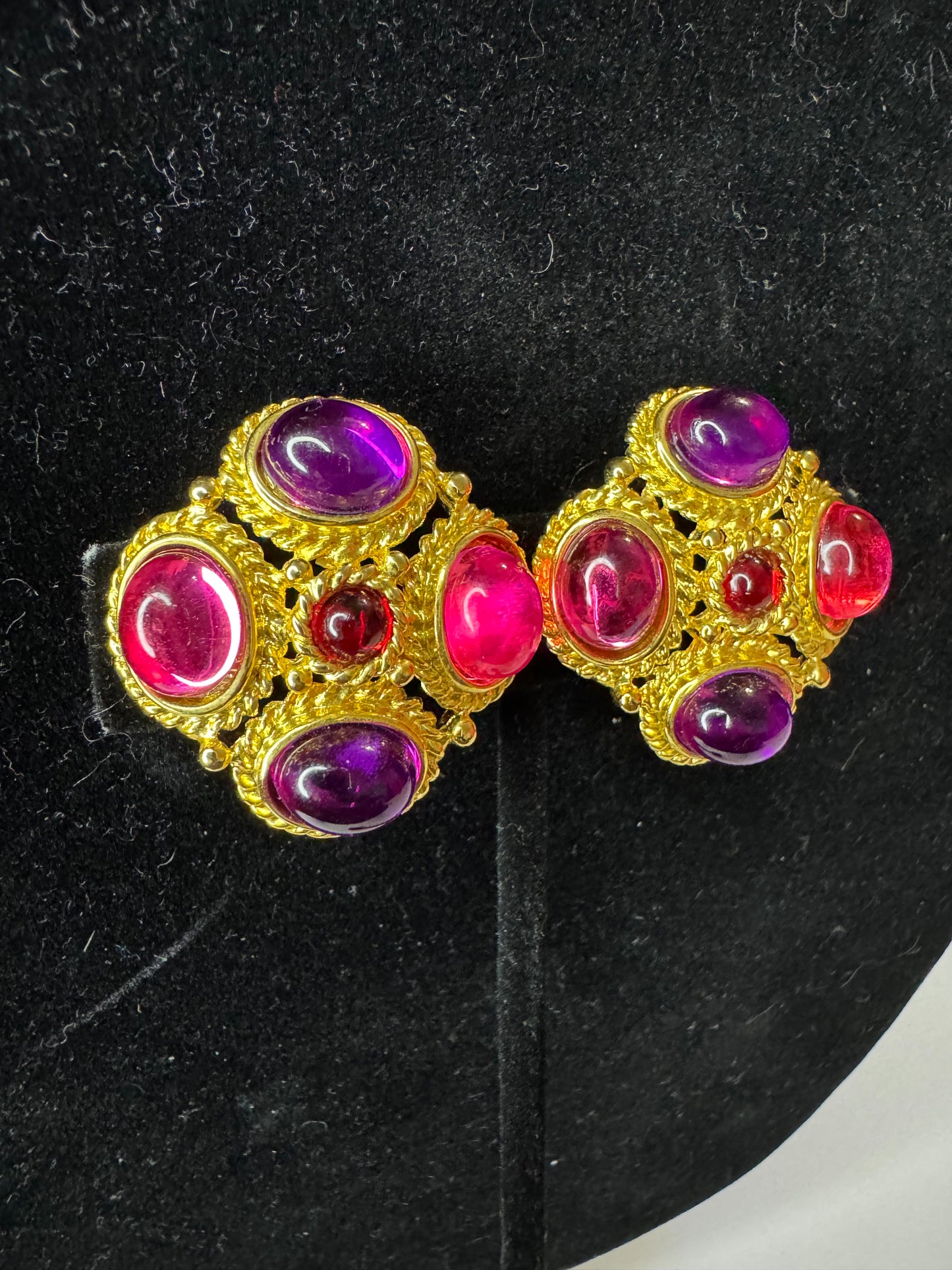 Vtg Jeweled Earrings