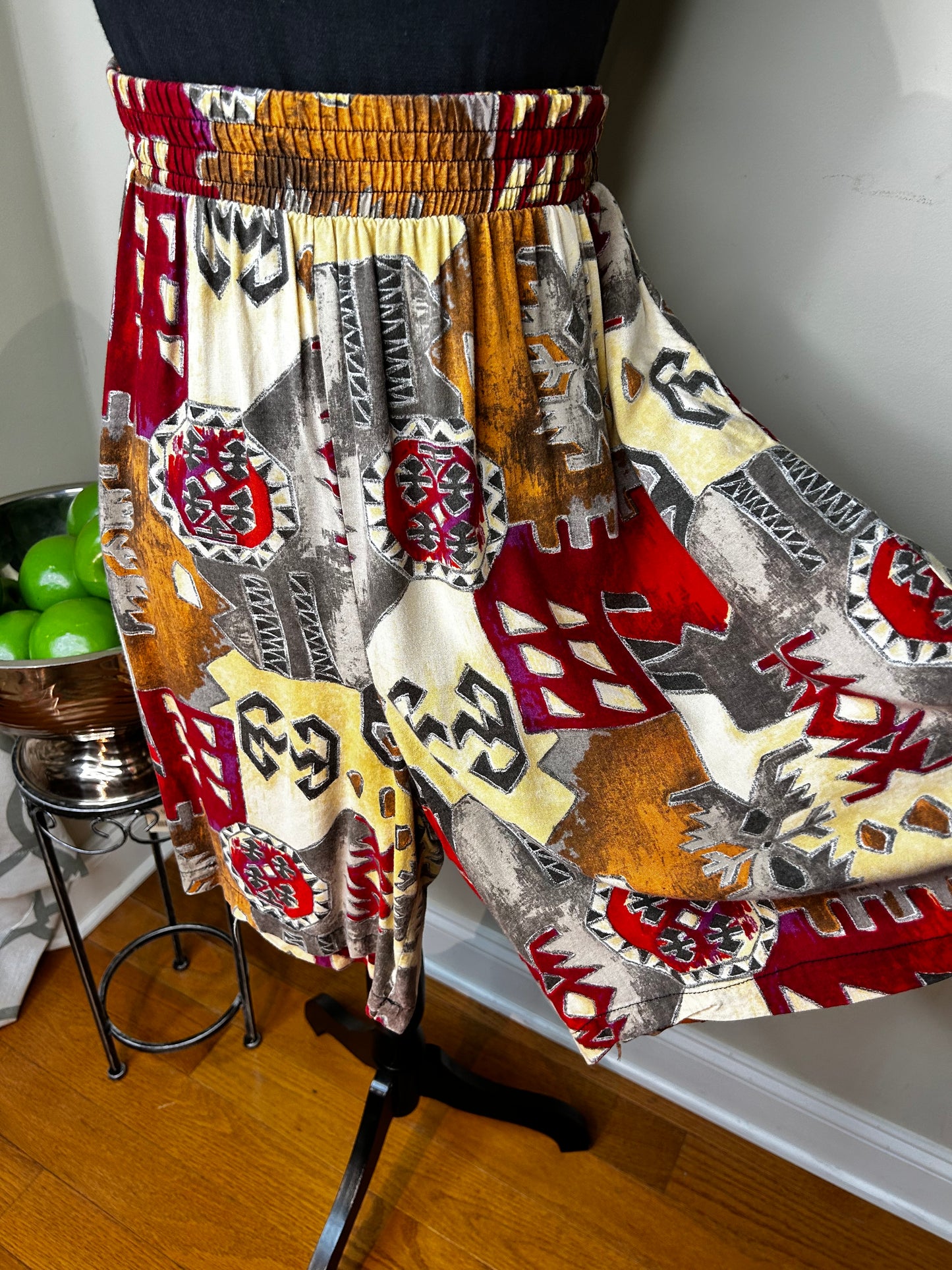 Abstract Print Vintage Shorts