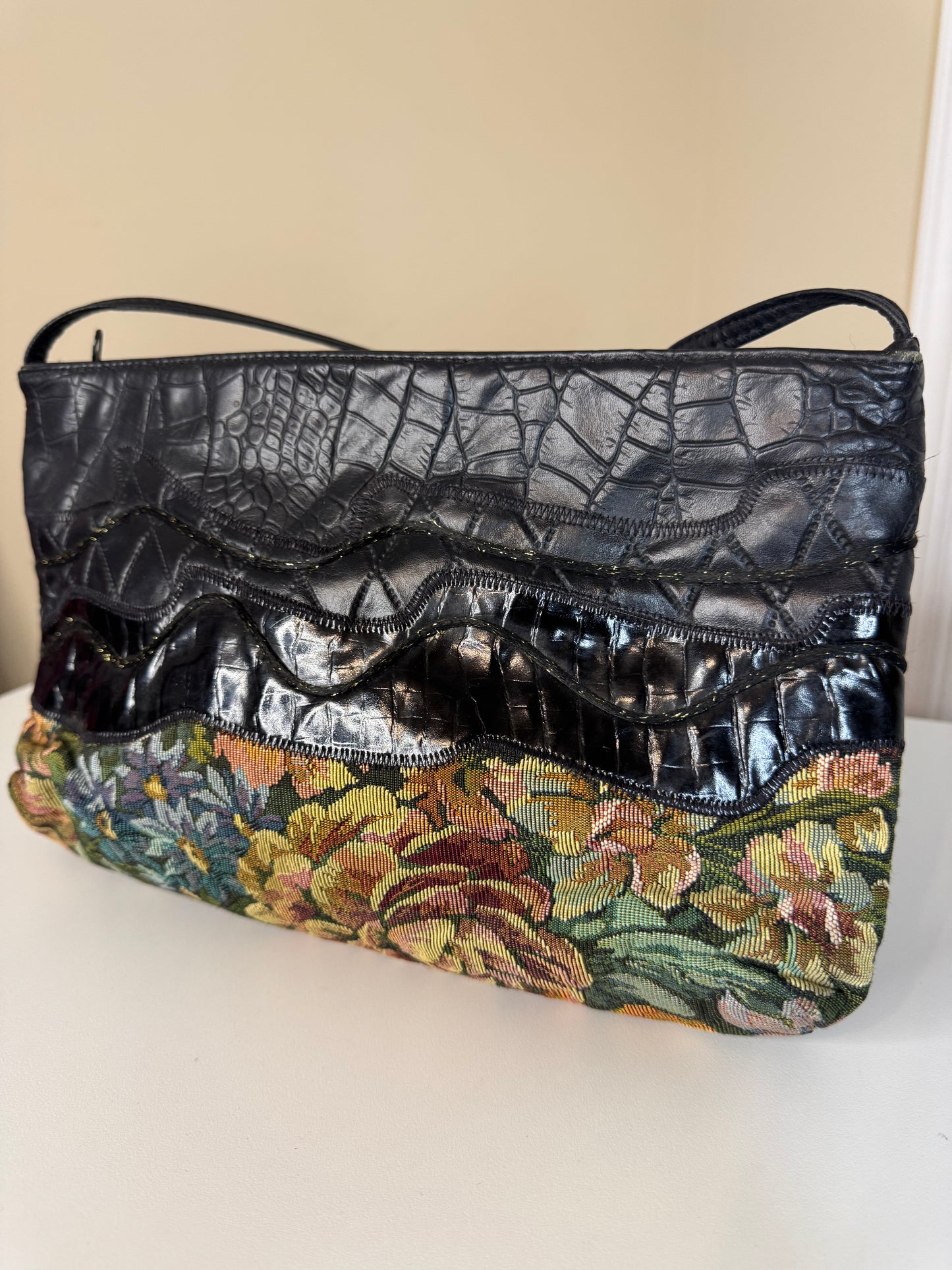 Vtg Fifth Avenue Tapestry Clutch with Strap