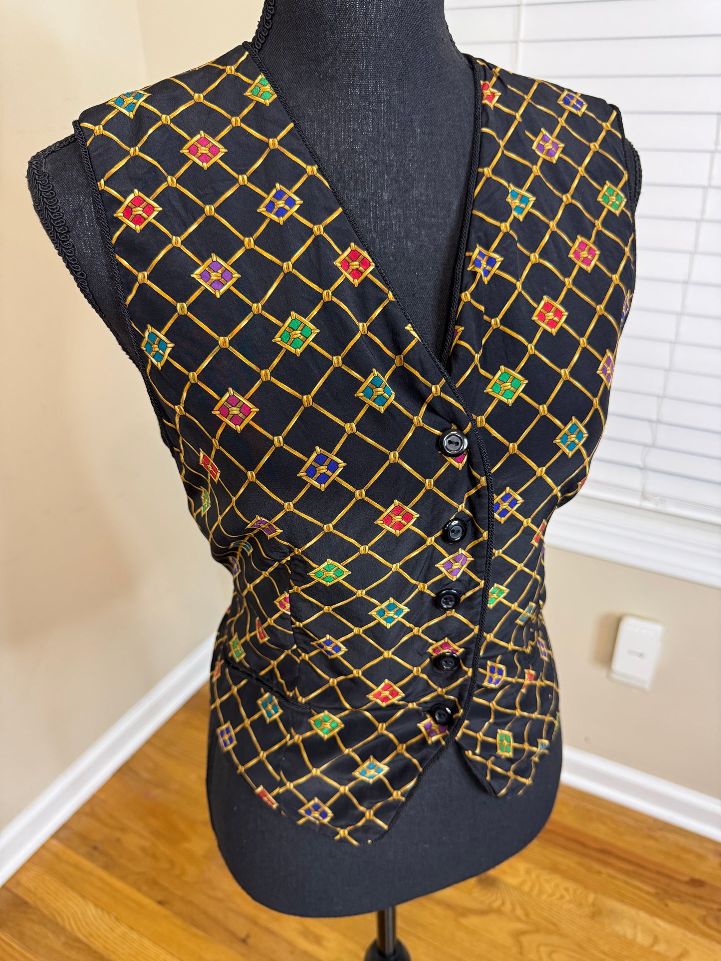 Talbot's Silk Jewel Printed Vest