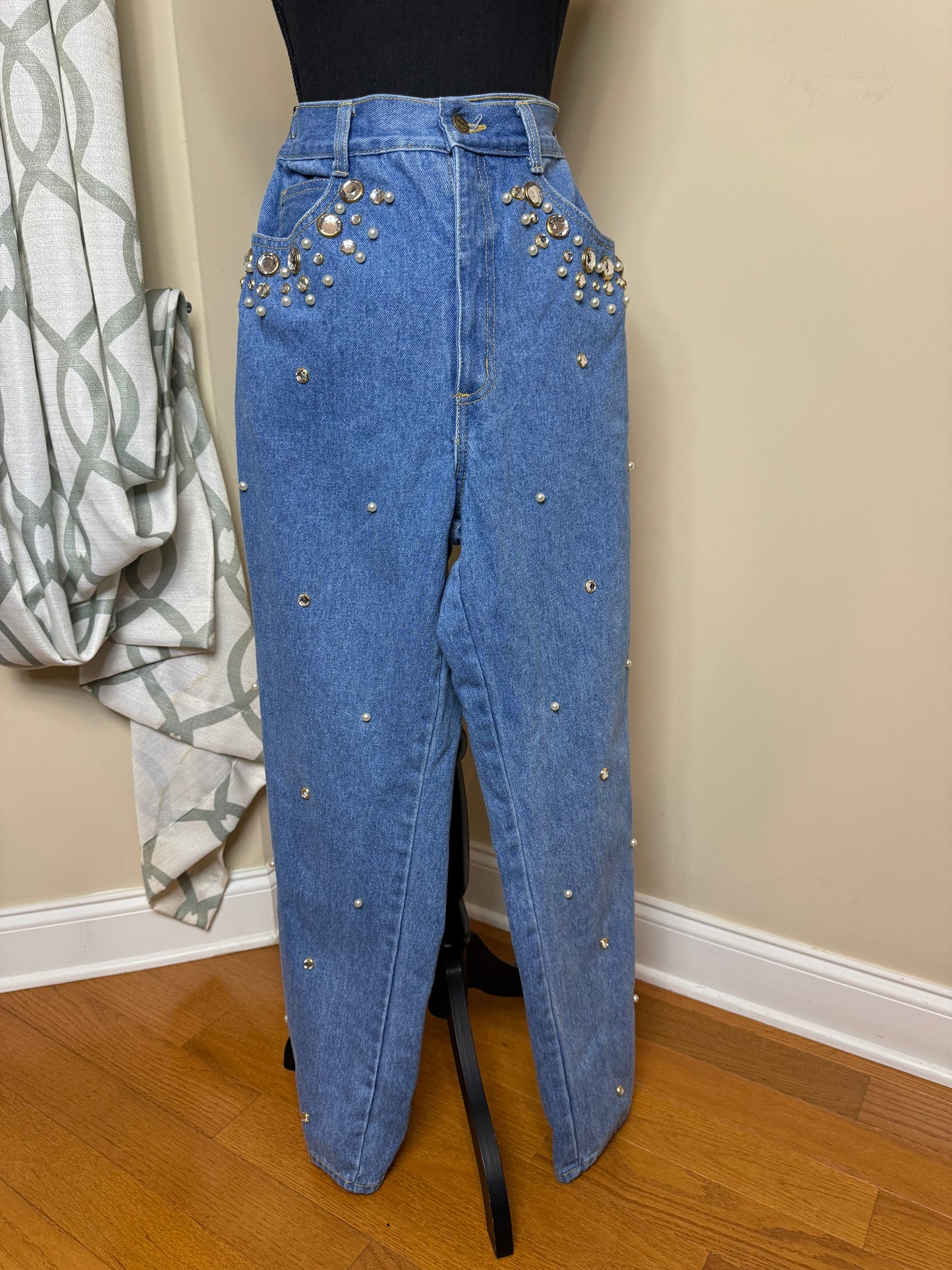 80s Bejeweled/Pearl Monique Jeans