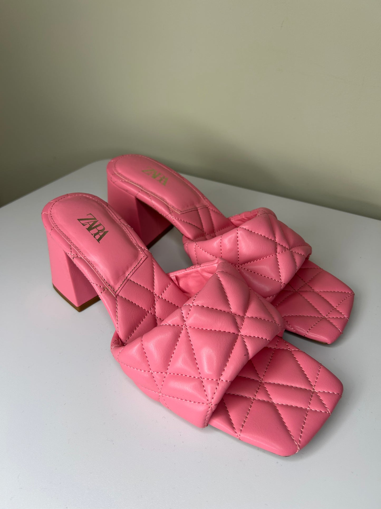 Zara Pink Block Heels