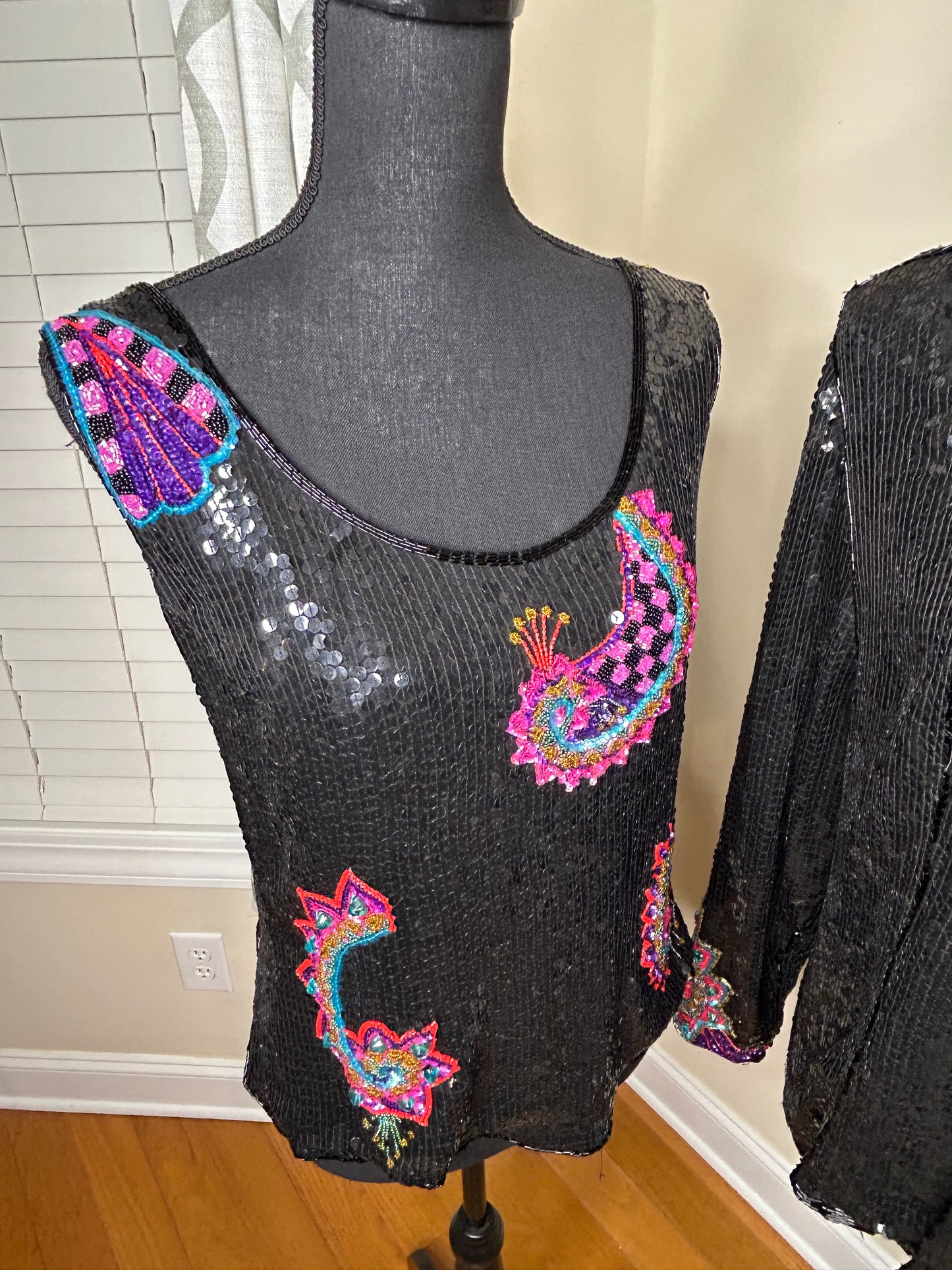 Judith Ann Plus Sequin Blazer with Matching Tank Top