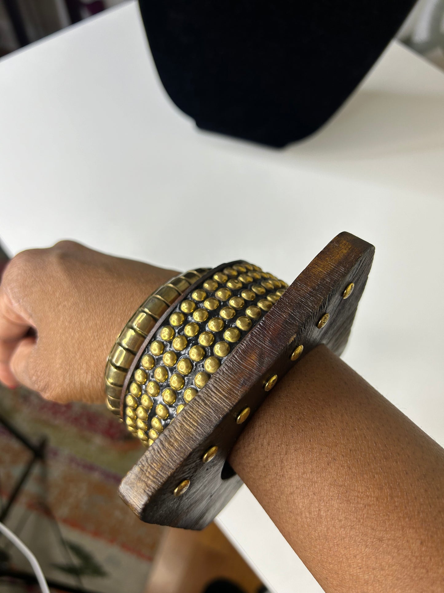 Vintage Wooden Bangle Stack