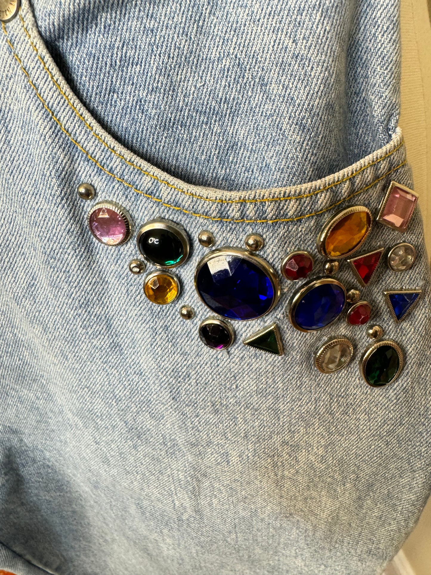 Nada Nuff Vintage Multicolored Bejeweled Jeans
