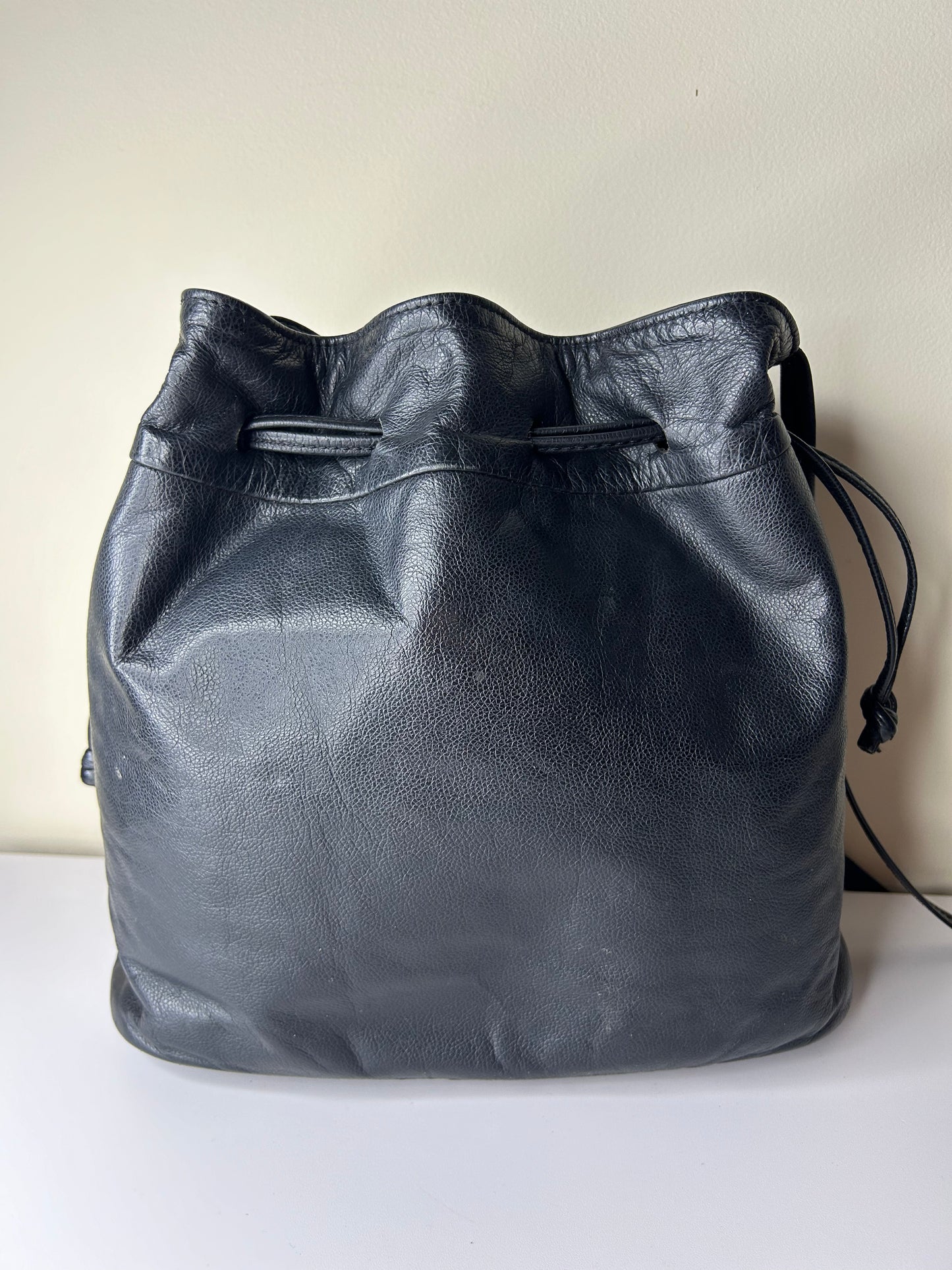 Lido Drawstring Bucket Bag with Gold Studs