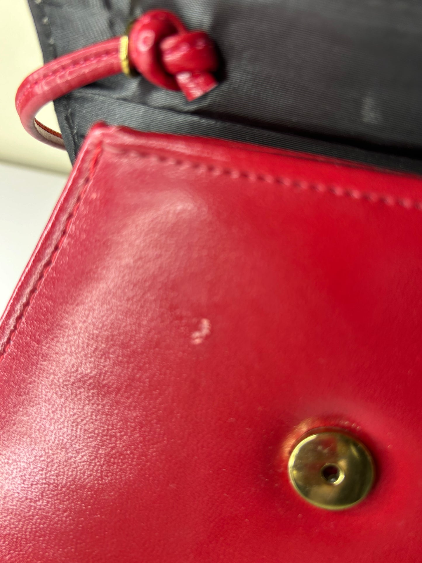 Vintage Leather Purse with Gold Handle