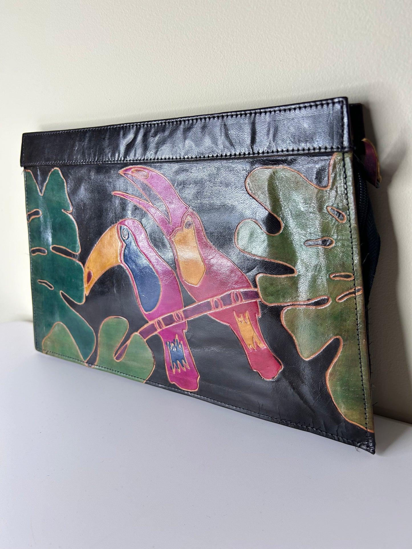 "Toucan' Genuine Leather Clutch