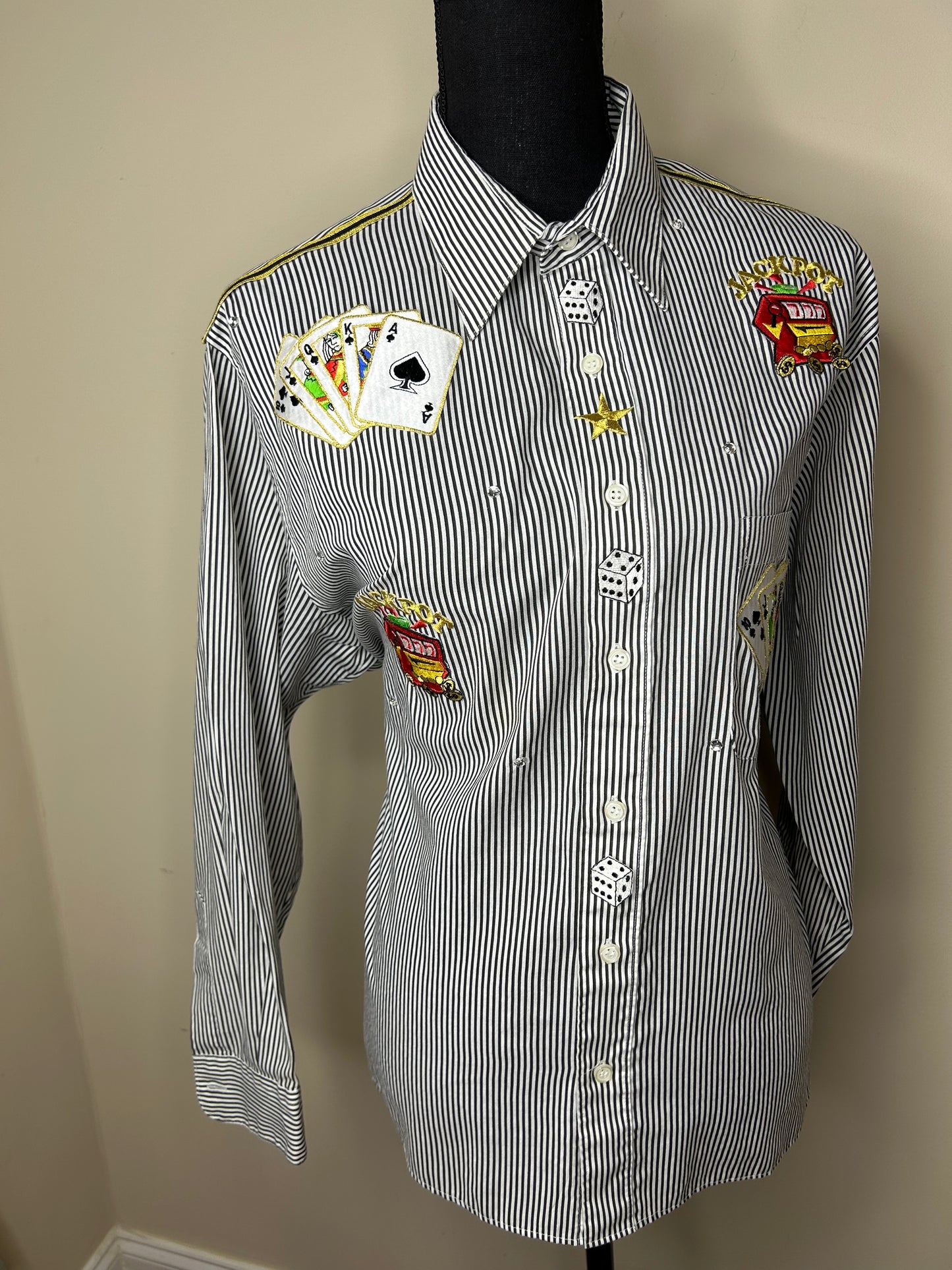 Studz Connection Casino Jeweled and Embroidered Shirt