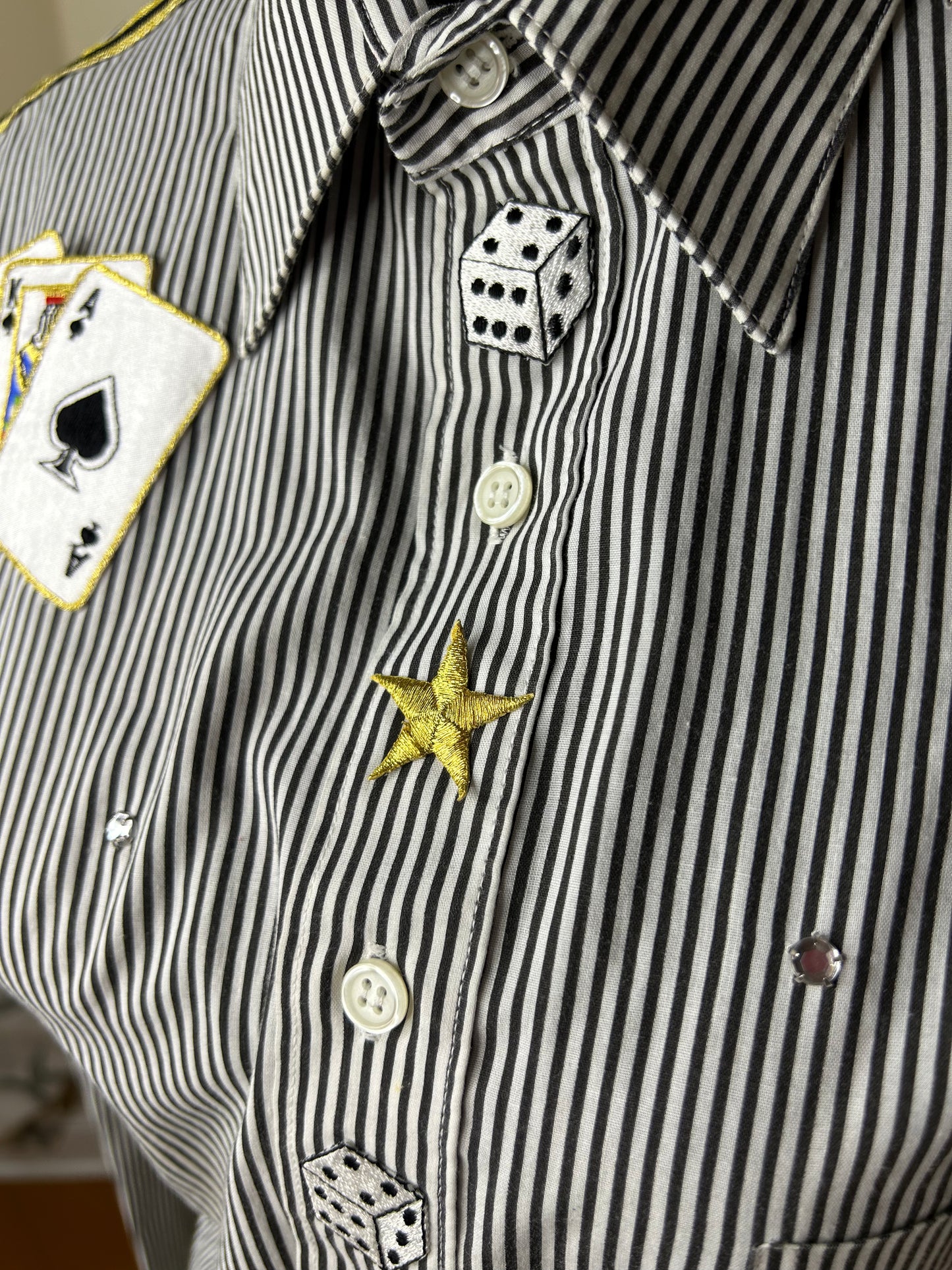 Studz Connection Casino Jeweled and Embroidered Shirt