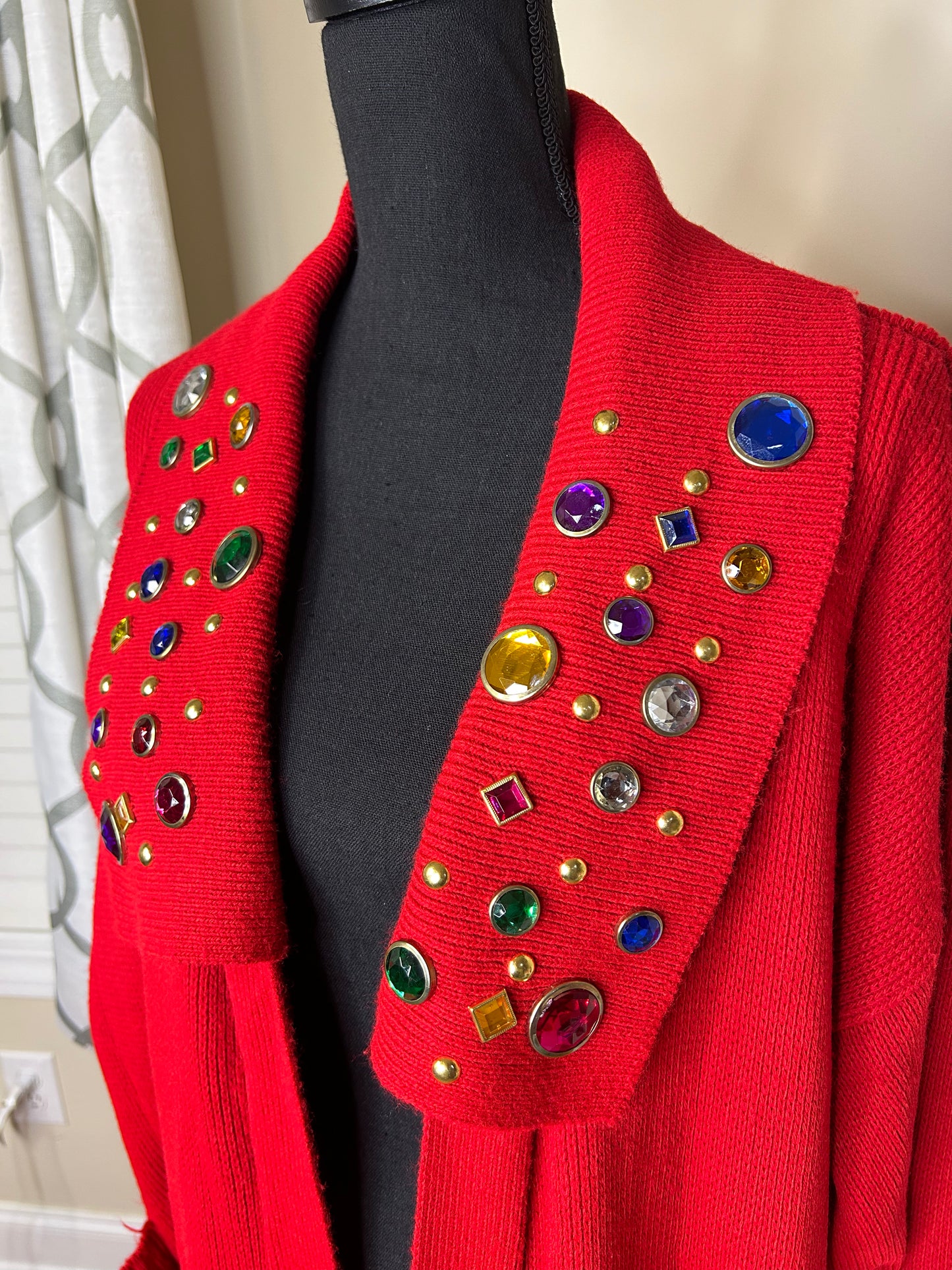 Red Essence Colorful Bejeweled Duster