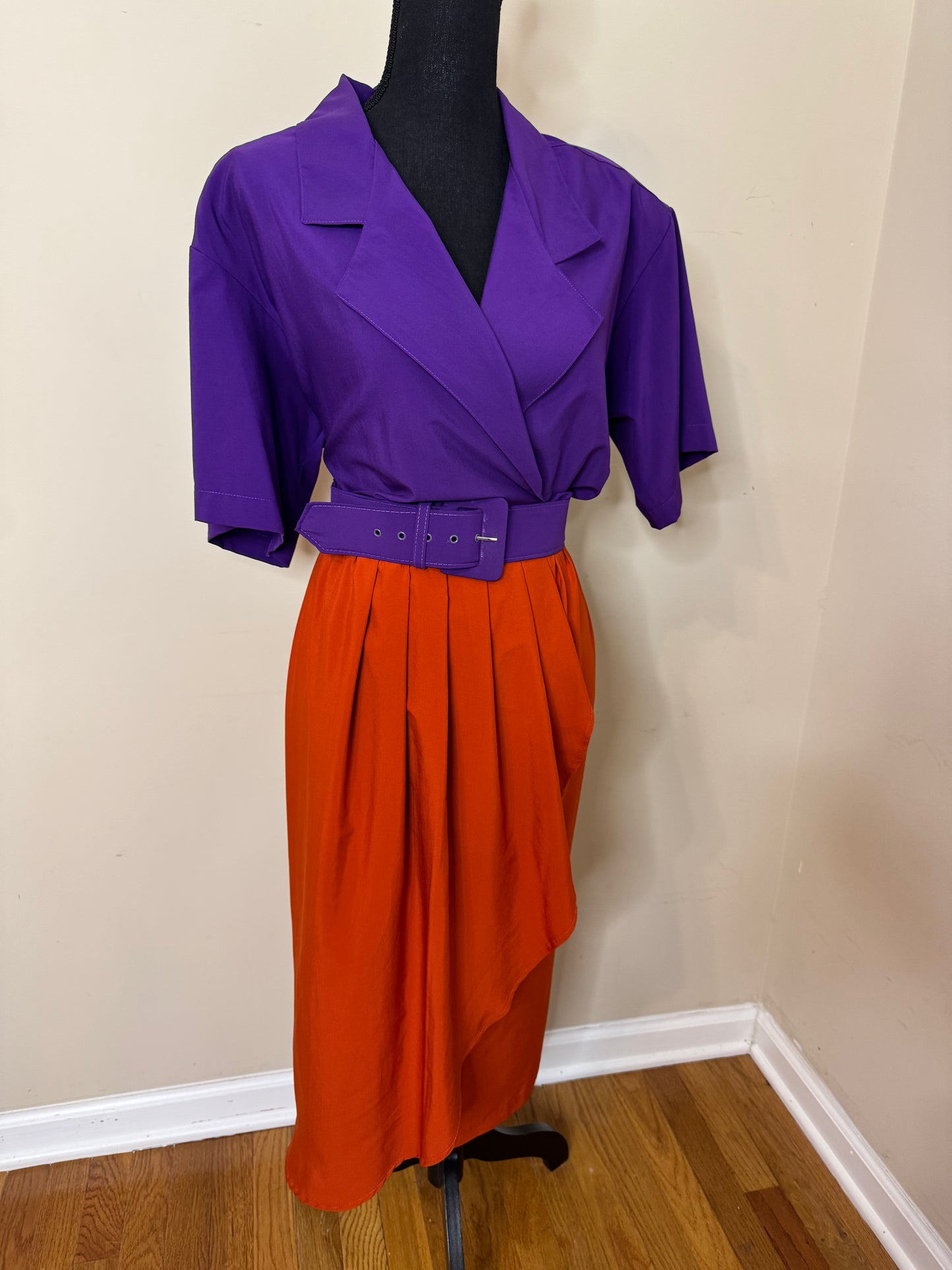 Vtg Southern Lady Two Tone Dress