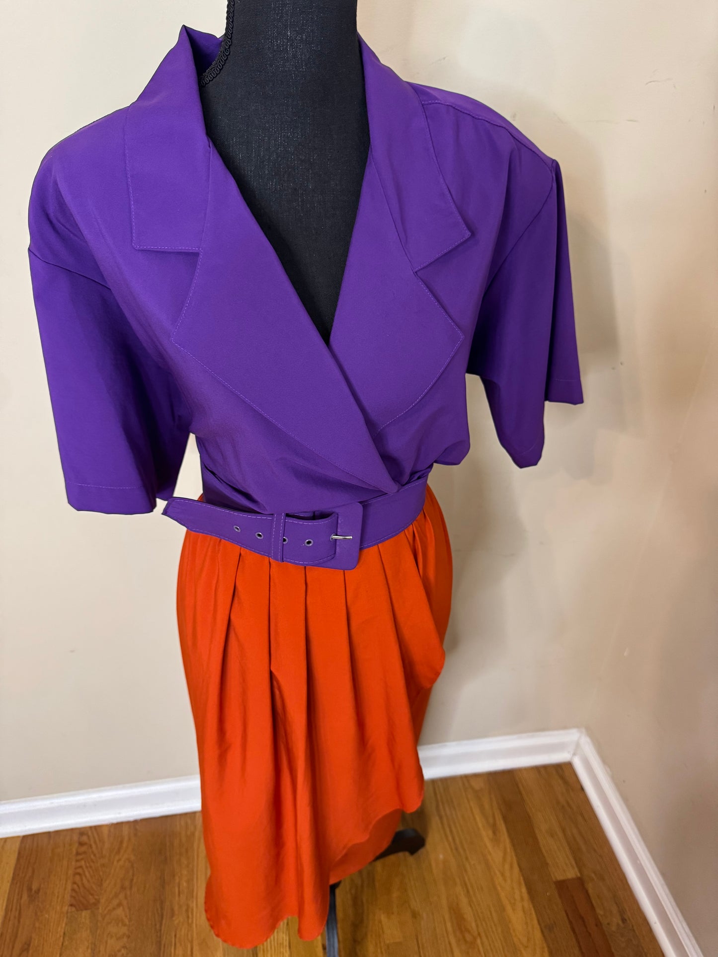 Vtg Southern Lady Two Tone Dress