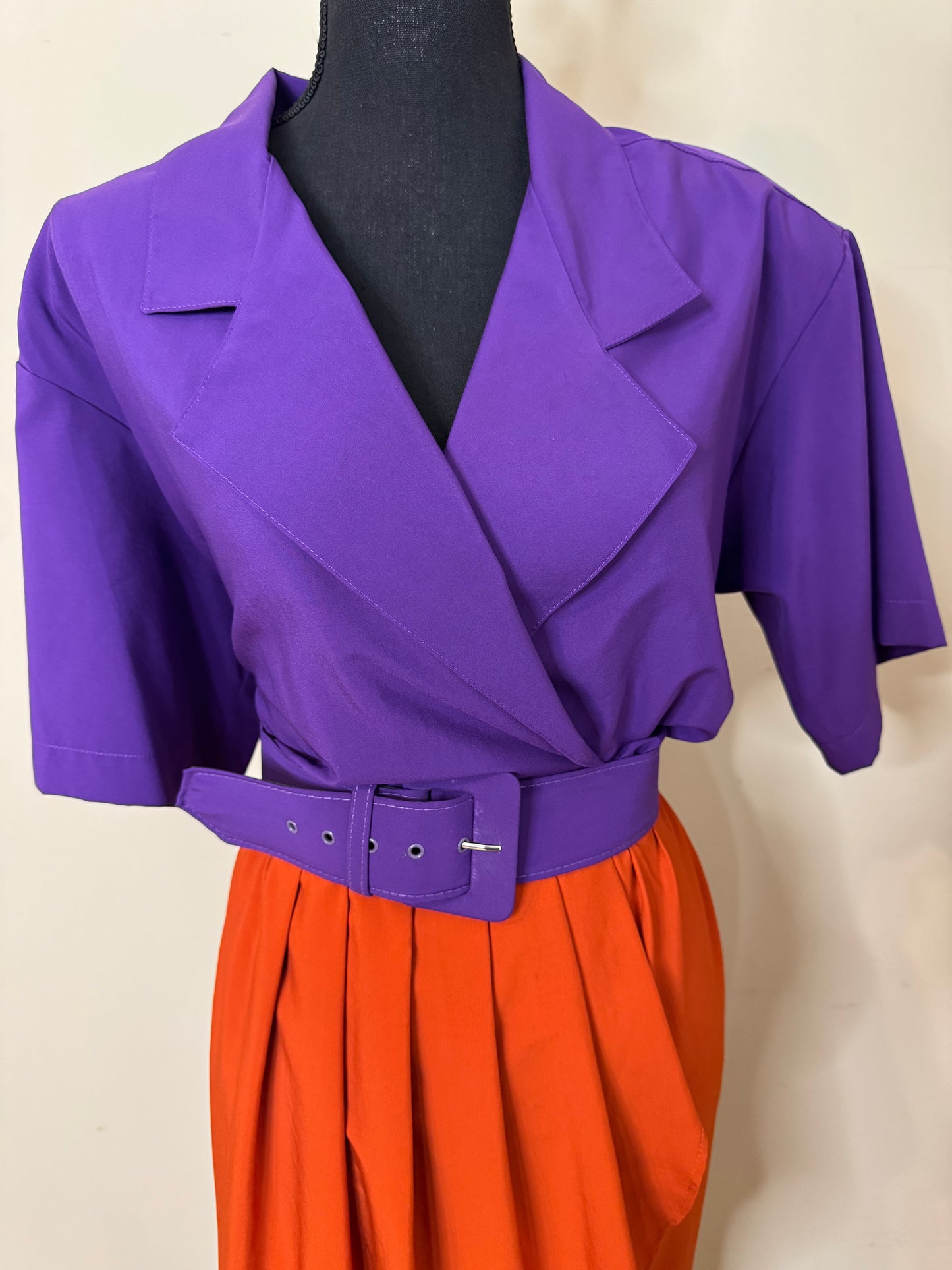 Vtg Southern Lady Two Tone Dress