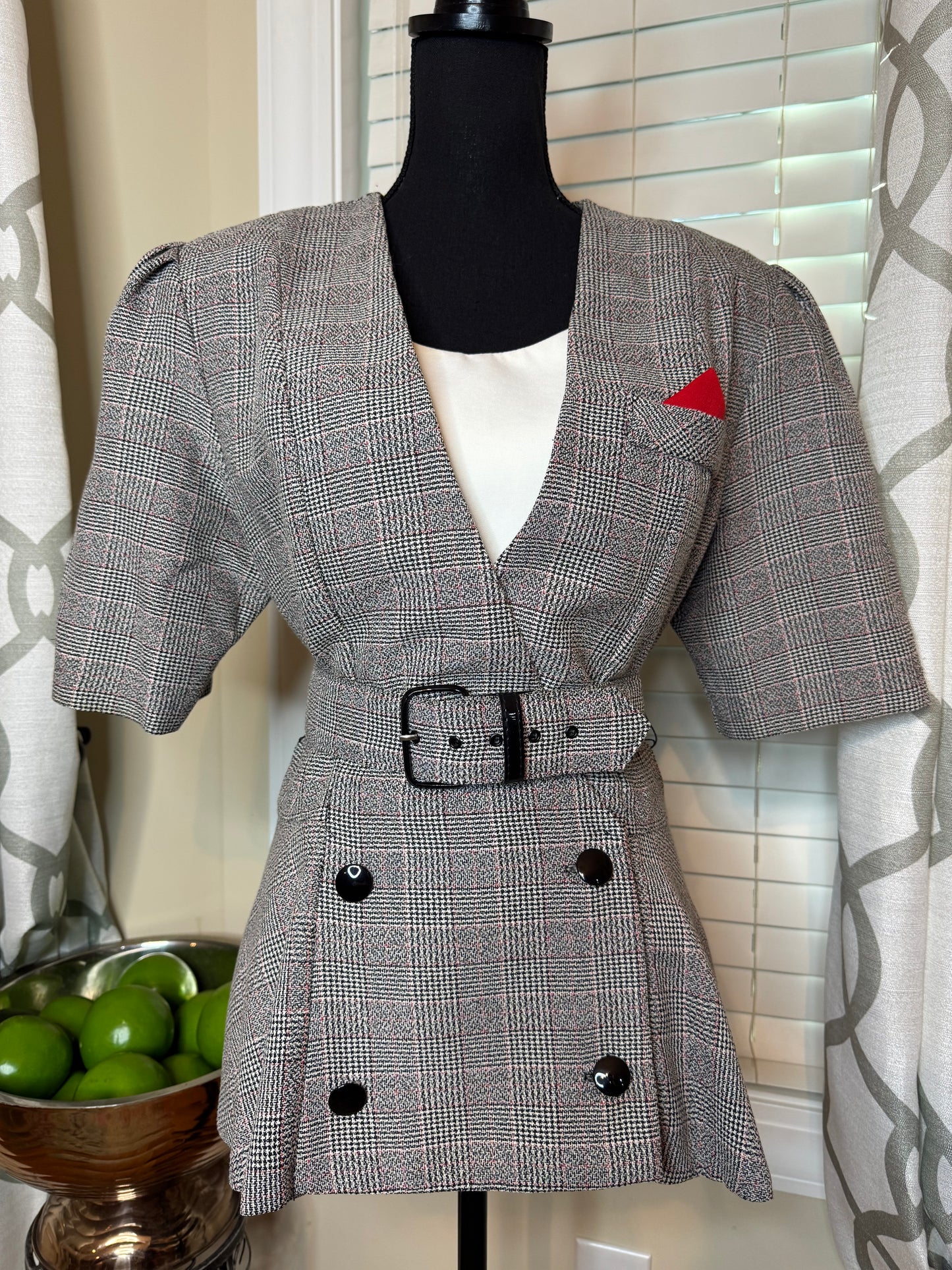 Vintage Peplum Top with Belt