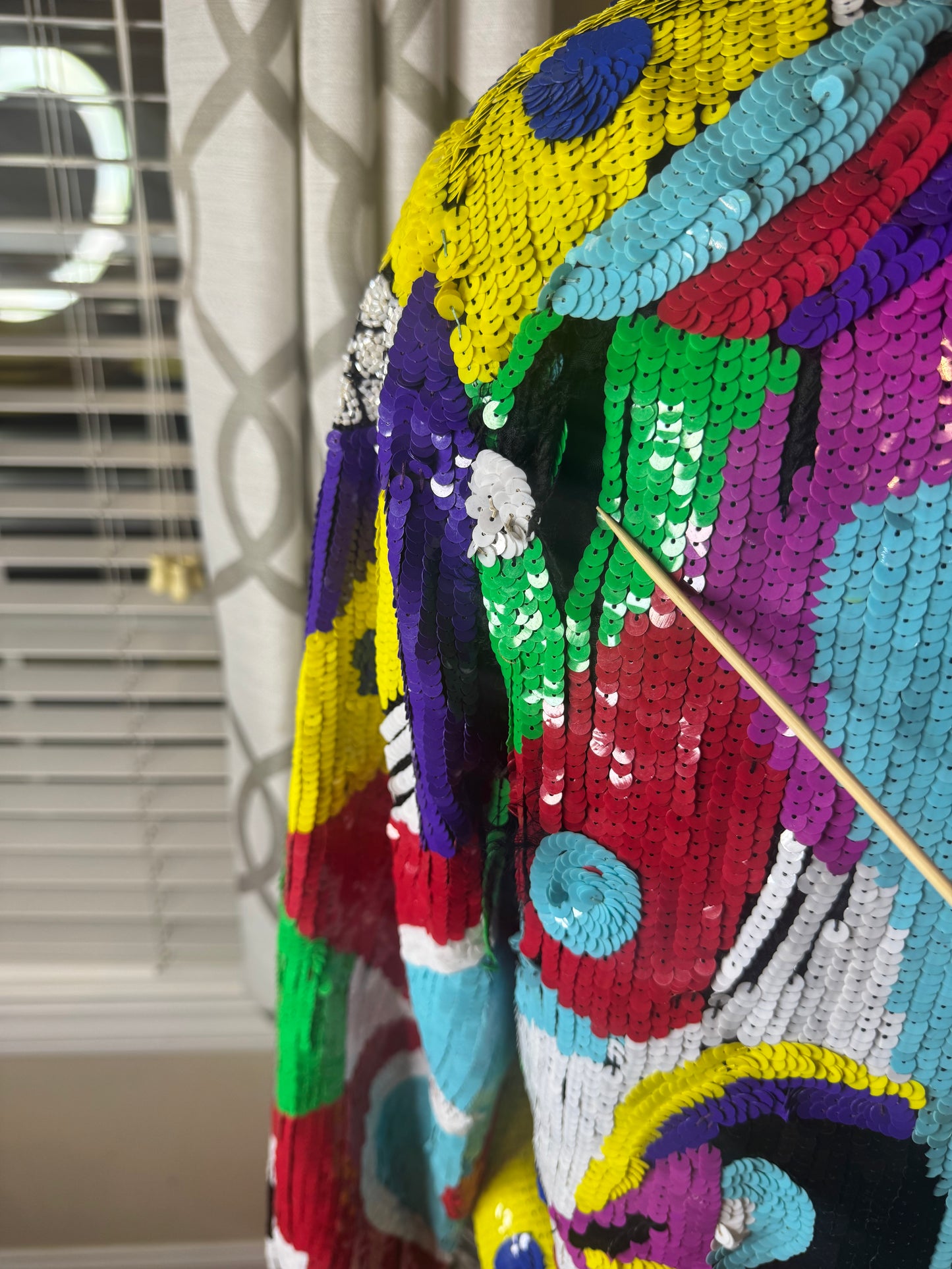 Lawrence Kazar Multicolored Sequin Bomber
