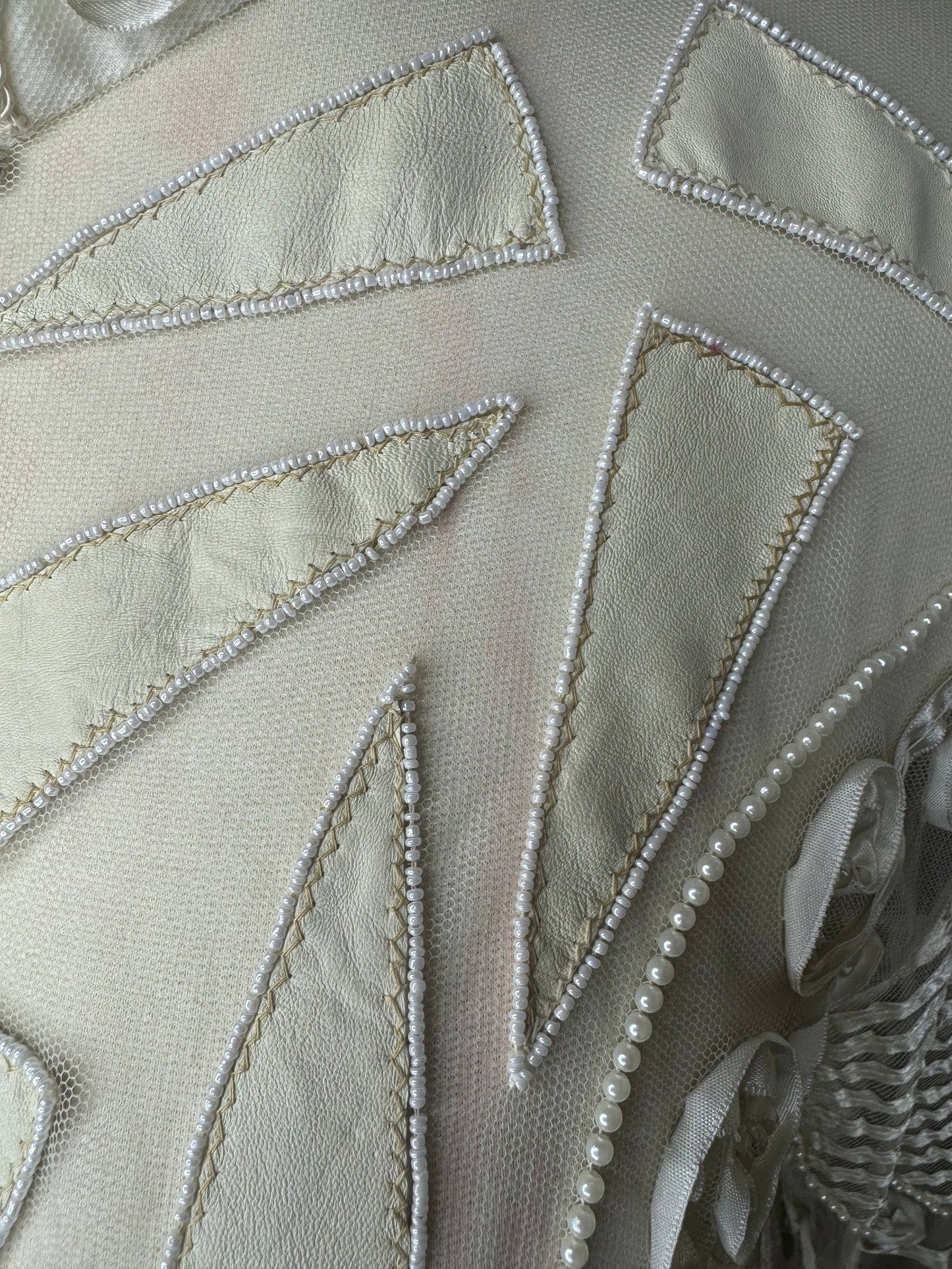 Gunit Fashions Beaded and Embroidered Open Duster with Faux Leather Patches