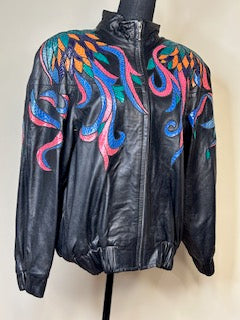 EREZ 1980's Snakeskin Leather Jacket
