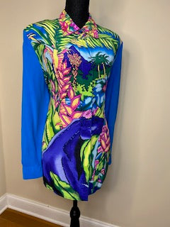 Vintage Diane Gilman Purple Panther Silk Blouse