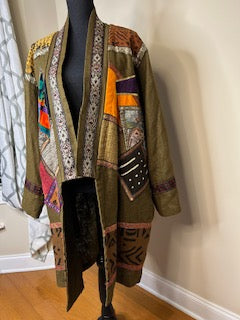 Vintage Fixsun Linen Patchwork Duster