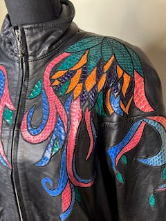 EREZ 1980's Snakeskin Leather Jacket