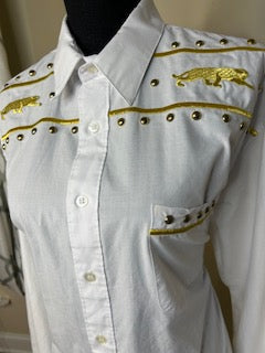 P.G.B Embroidered and Studded Long Sleeve Shirt